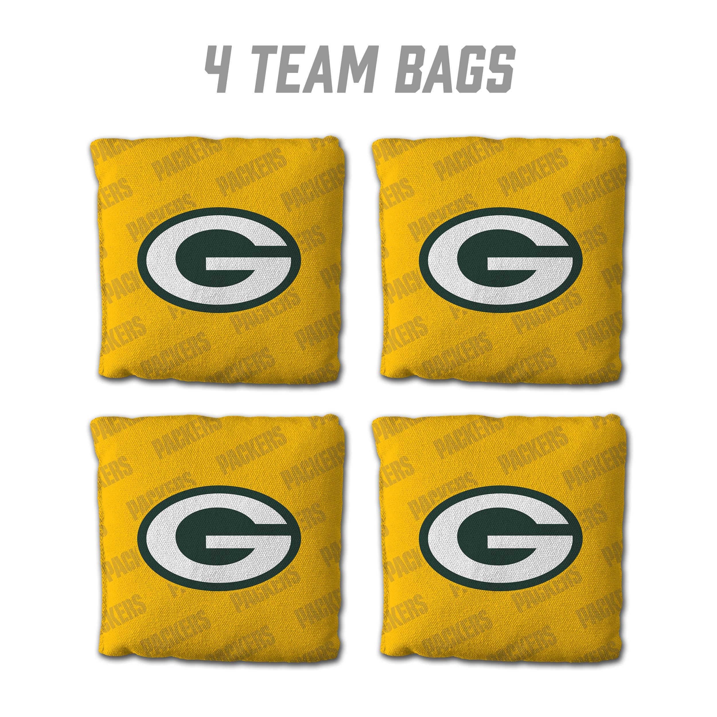 YouTheFan NFL Green Bay Packers Cornhole Bags - 4PK - Yellow - Sports Collectibles, Sports Memorabilia, Sports Fan Shop, Sports Gifts