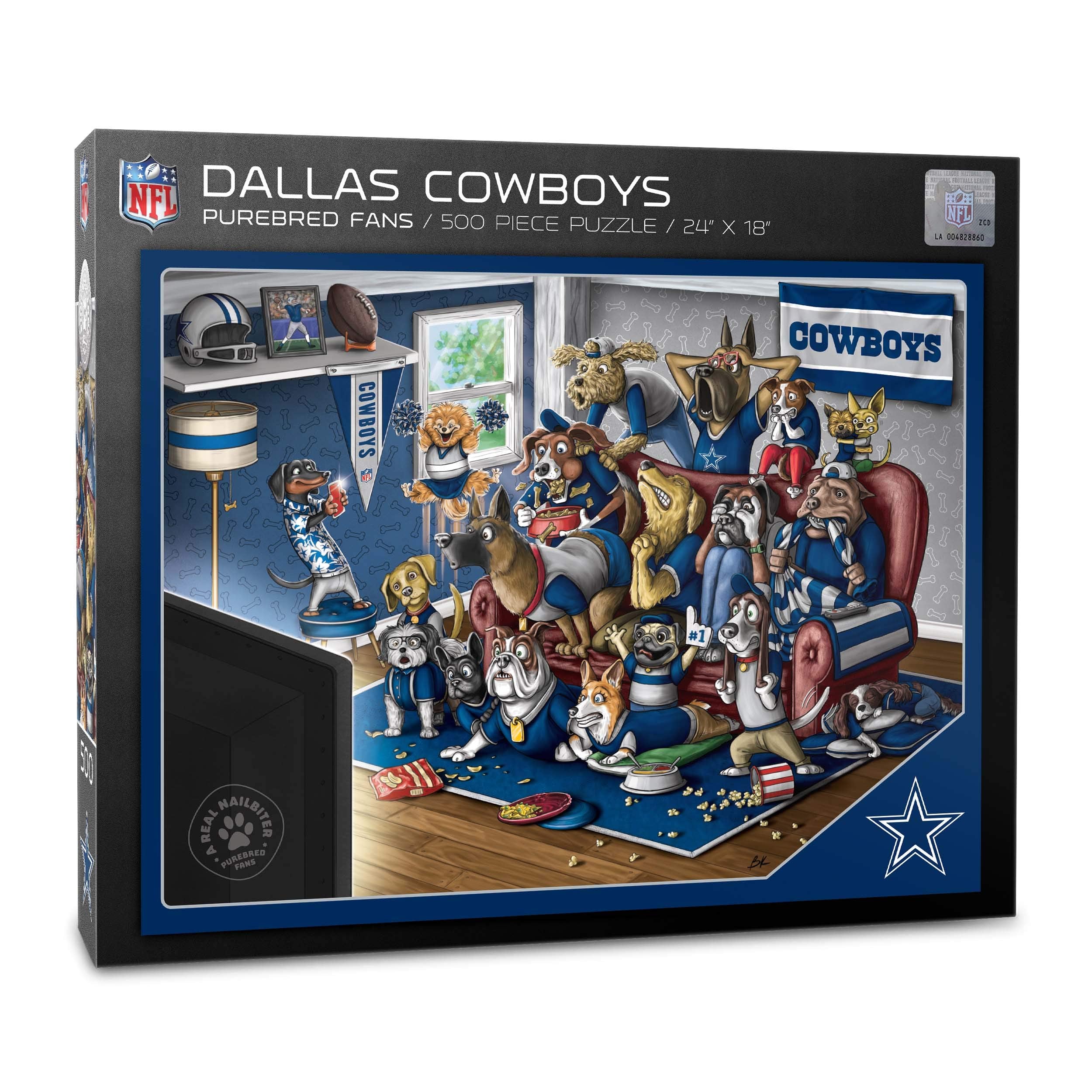 YouTheFan NFL Dallas Cowboys Purebred Fans 500pc Puzzle - A Real Nailbiter - Sports Collectibles, Sports Memorabilia, Sports Fan Shop, Sports Gifts