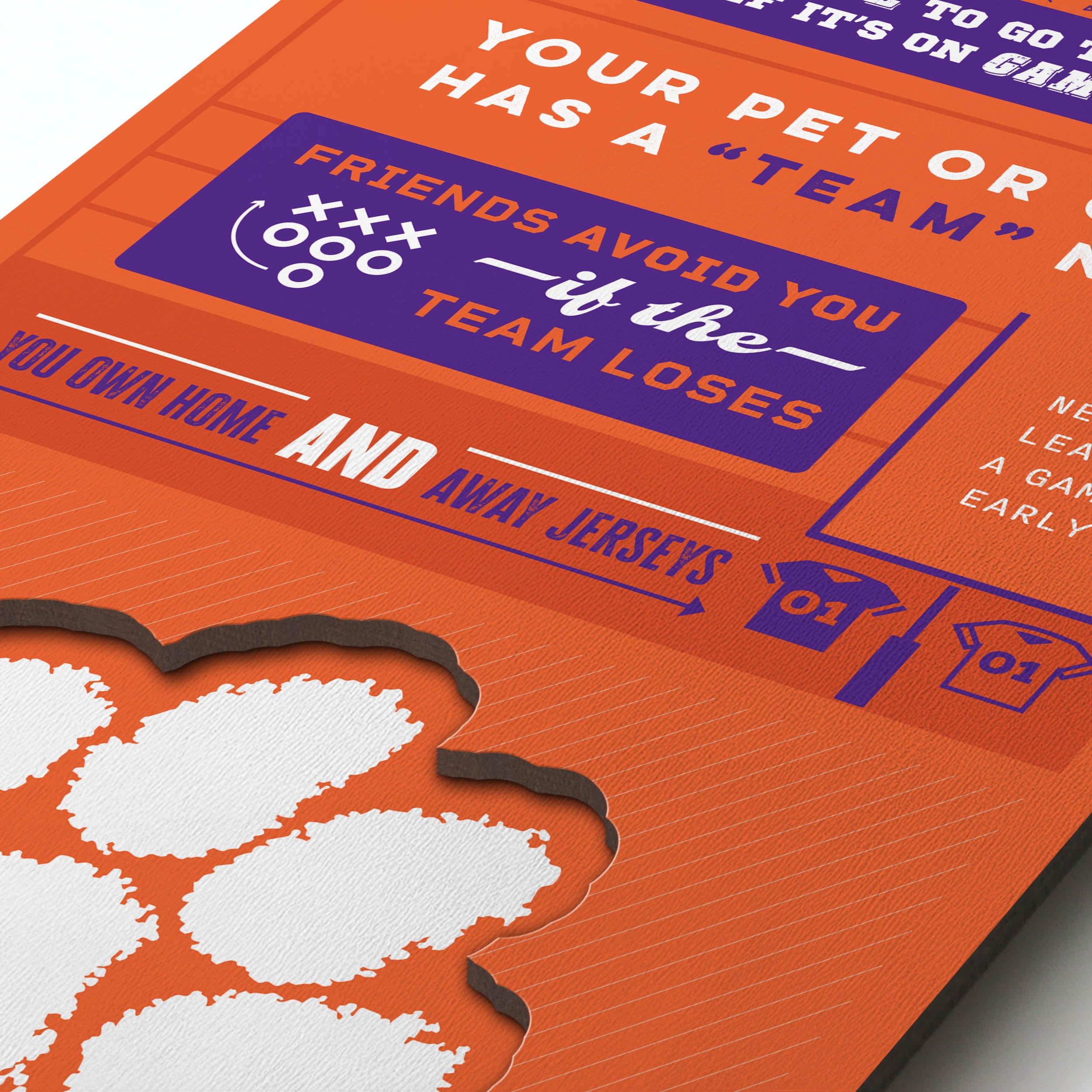 YouTheFan Officially-licensed NCAA Clemson Tigers 6x19 Top 10 Signs Banner - humorous descriptions - fun sports fan phrases, original design, indoor team wall decor fan gift - Sports Collectibles, Sports Memorabilia, Sports Fan Shop, Sports Gifts