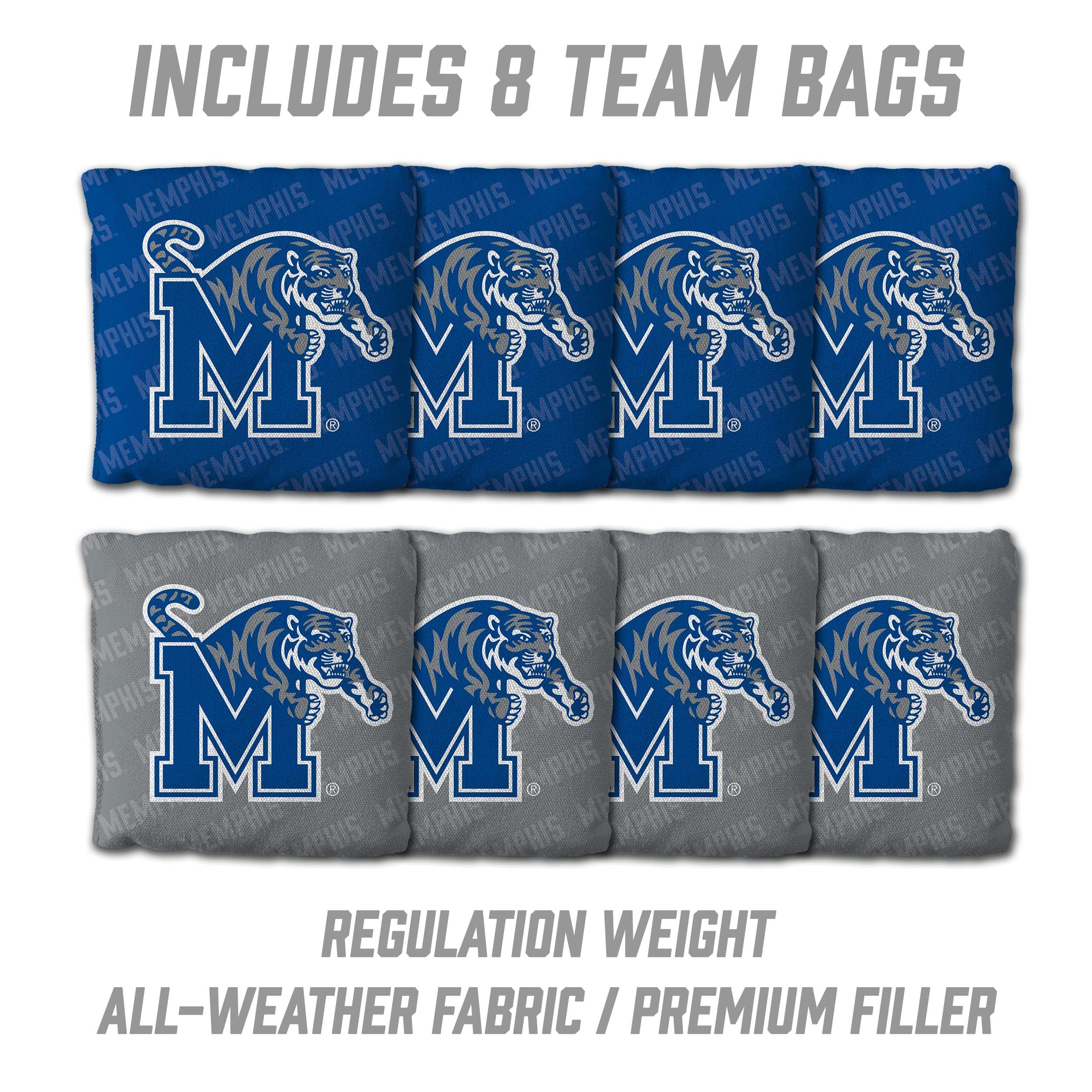 YouTheFan NCAA Memphis Tigers 2’ x 4’ Professional Wood Cornhole Game with Logo Bags - Sports Collectibles, Sports Memorabilia, Sports Fan Shop, Sports Gifts