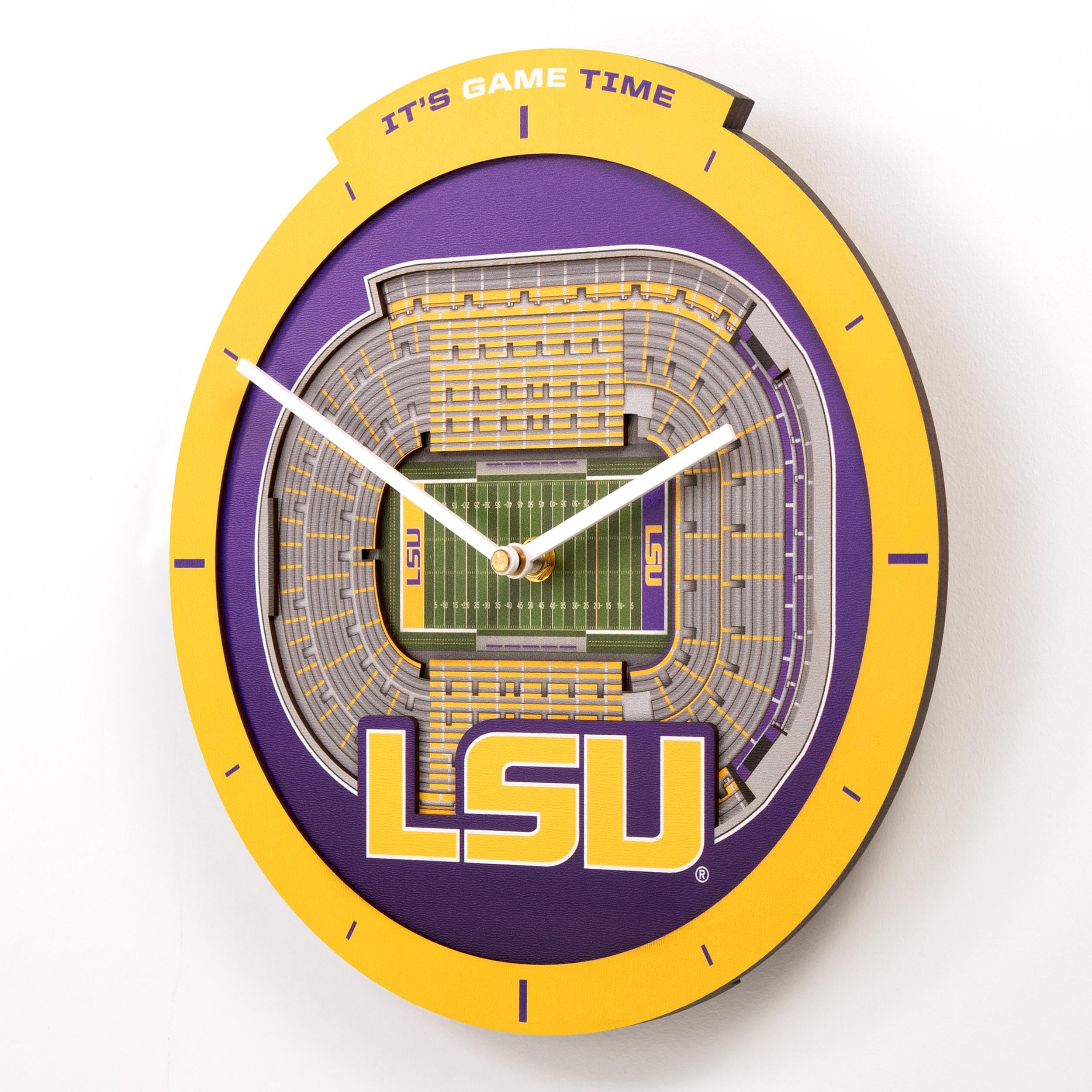 YouTheFan NCAA LSU Tigers 3D StadiumView Clock - Sports Collectibles, Sports Memorabilia, Sports Fan Shop, Sports Gifts