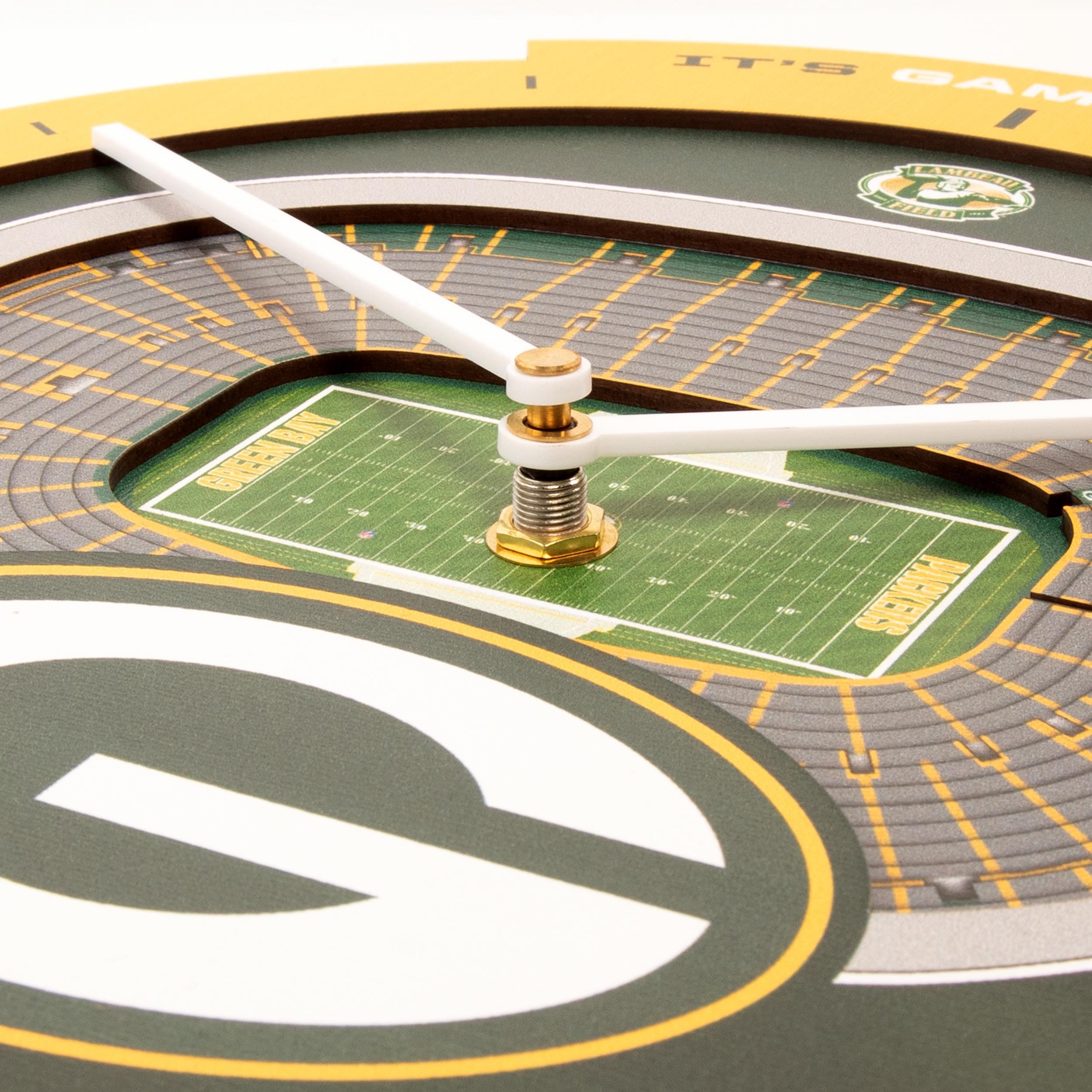 YouTheFan NFL Green Bay Packers 3D StadiumView Clock - Sports Gifts, Sports Memorabilia, Sports Collectibles, Fan Shop