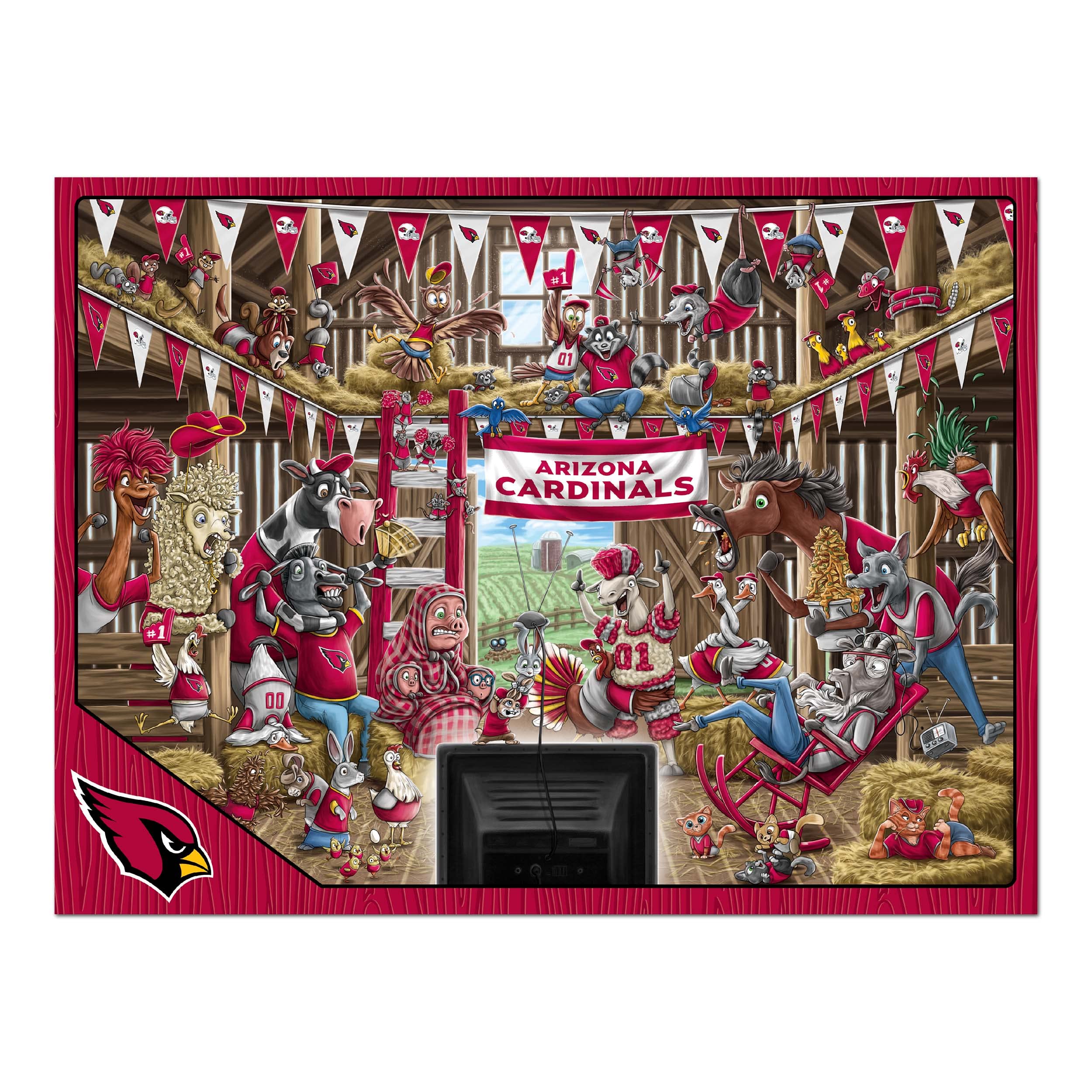 YouTheFan NFL Arizona Cardinals Barnyard Fans 500pc Puzzle - Sports Collectibles, Sports Memorabilia, Sports Fan Shop, Sports Gifts