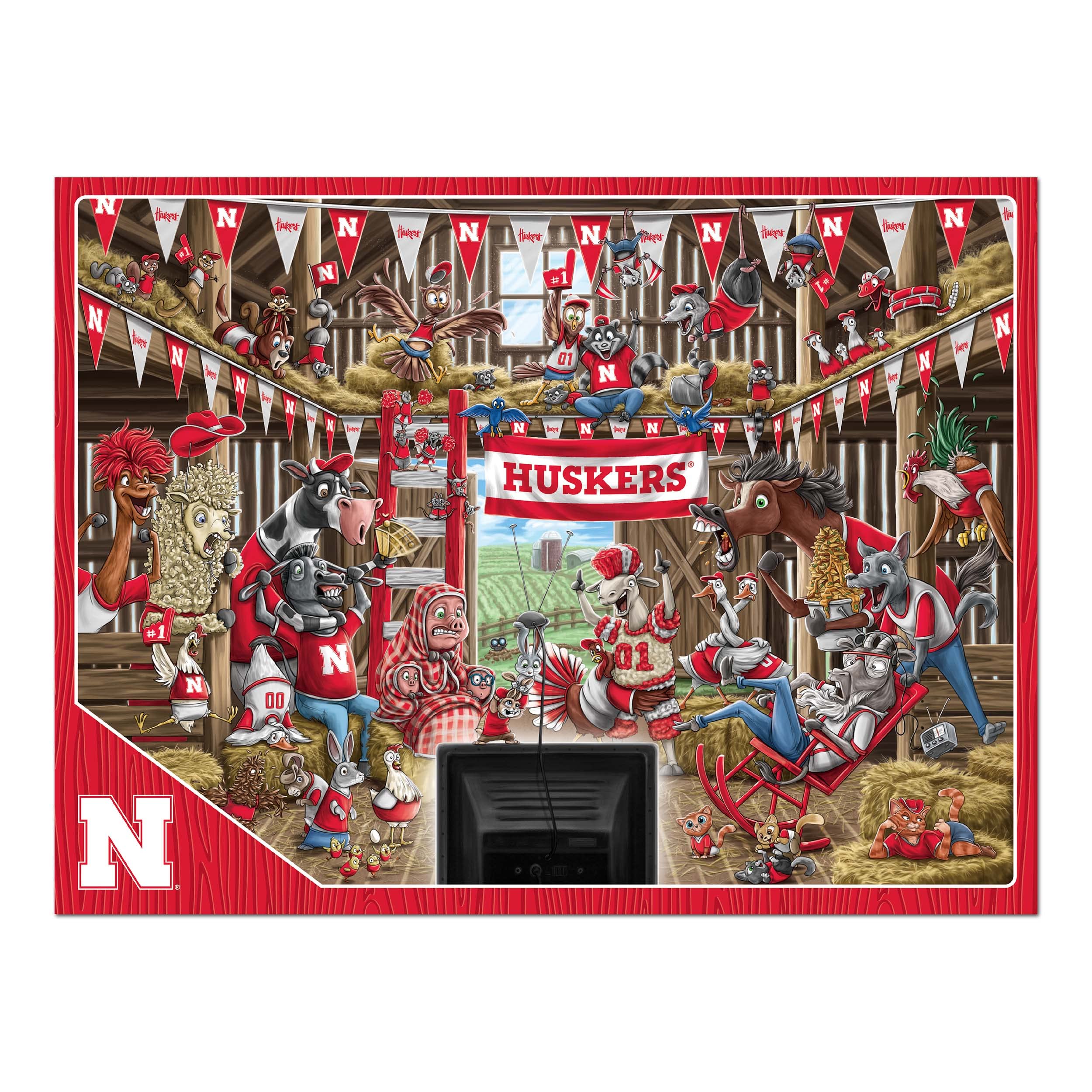 YouTheFan NCAA Nebraska Cornhuskers Barnyard Fans 500pc Puzzle - Sports Collectibles, Sports Memorabilia, Sports Fan Shop, Sports Gifts