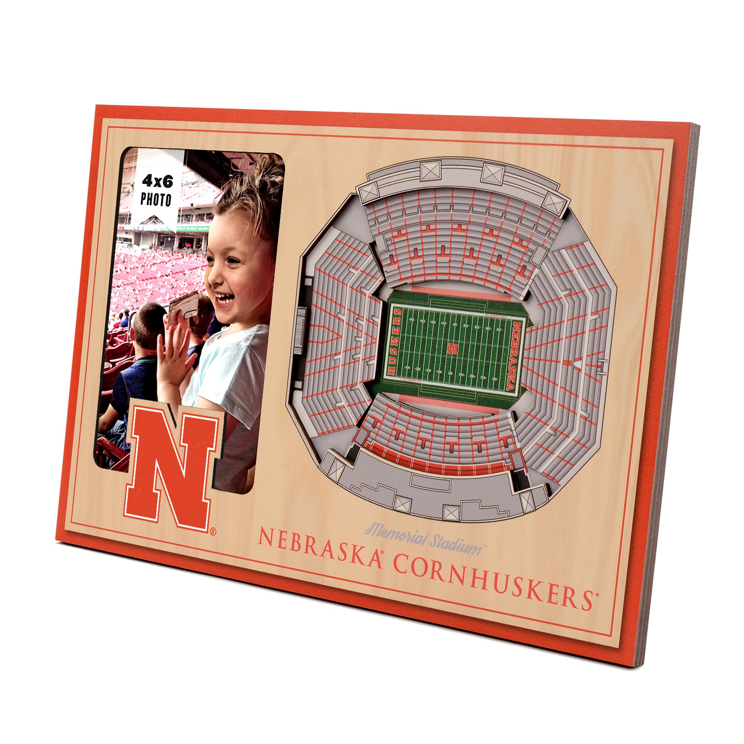 YouTheFan NCAA Nebraska Cornhuskers 3D StadiumView Picture Frame - Memorial Stadium - Sports Collectibles, Sports Memorabilia, Sports Fan Shop, Sports Gifts