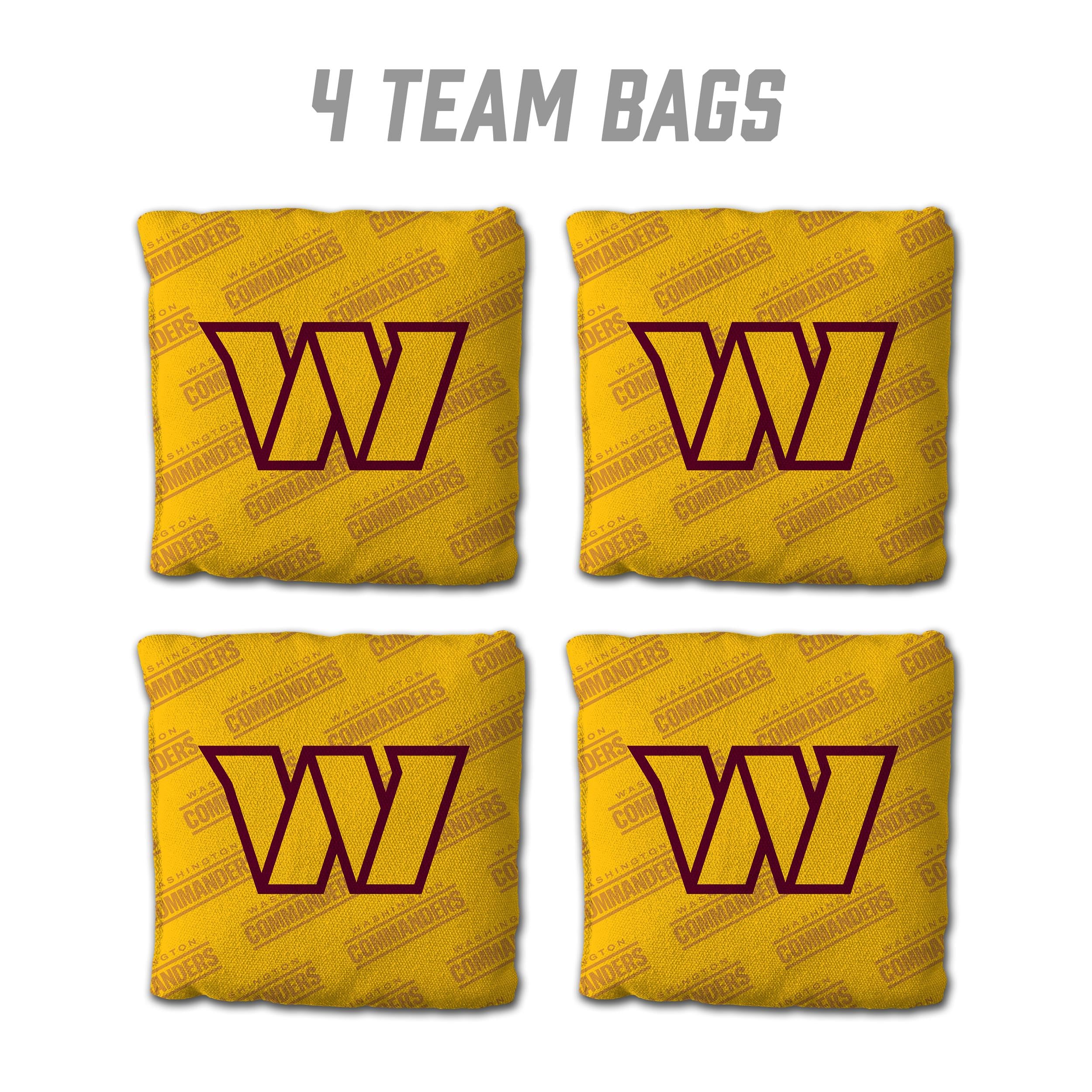 YouTheFan NFL Washington Commanders Cornhole Bags - 4PK - Yellow - Sports Collectibles, Sports Memorabilia, Sports Fan Shop, Sports Gifts