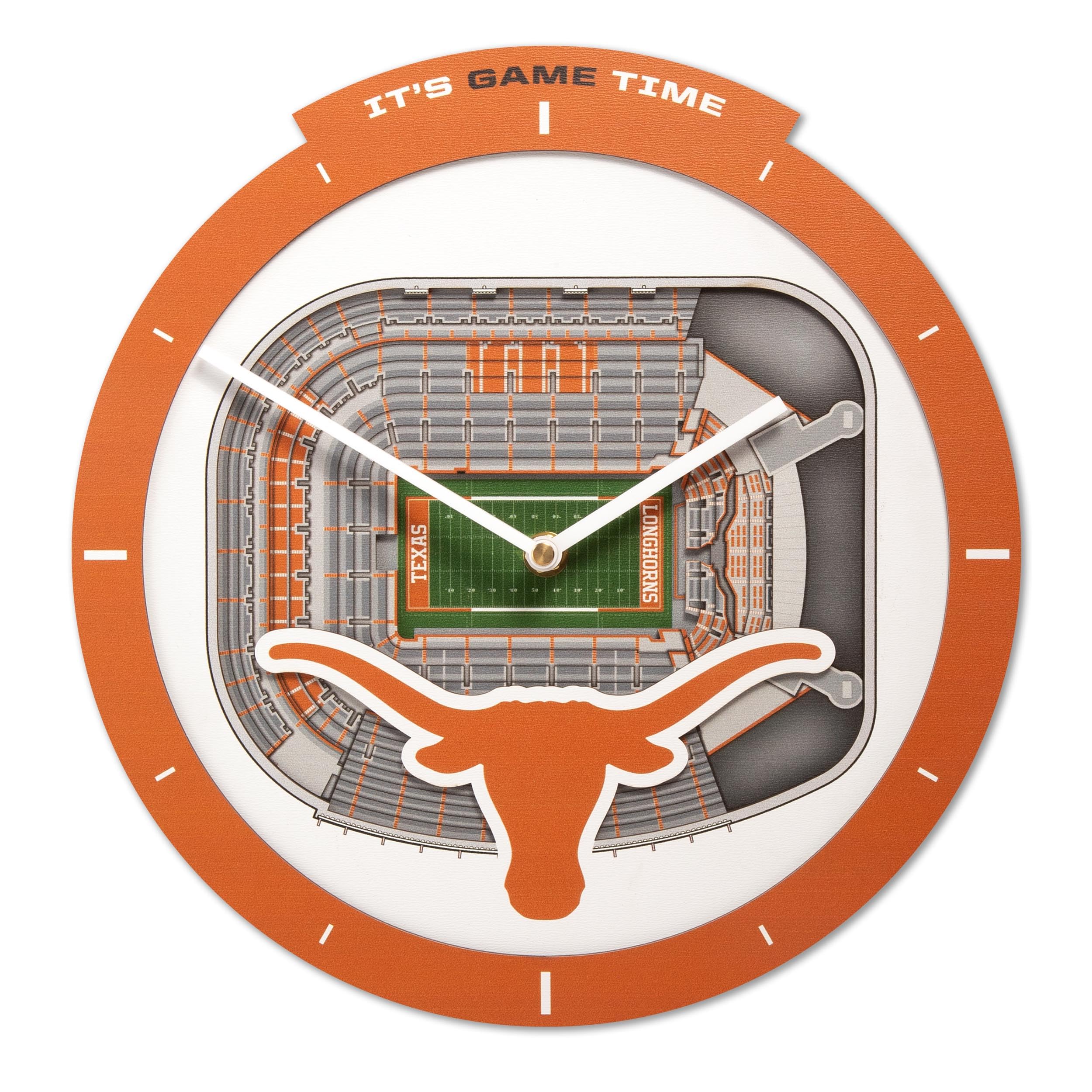 YouTheFan NCAA Texas Longhorns 3D StadiumView Clock - Sports Collectibles, Sports Memorabilia, Sports Fan Shop, Sports Gifts