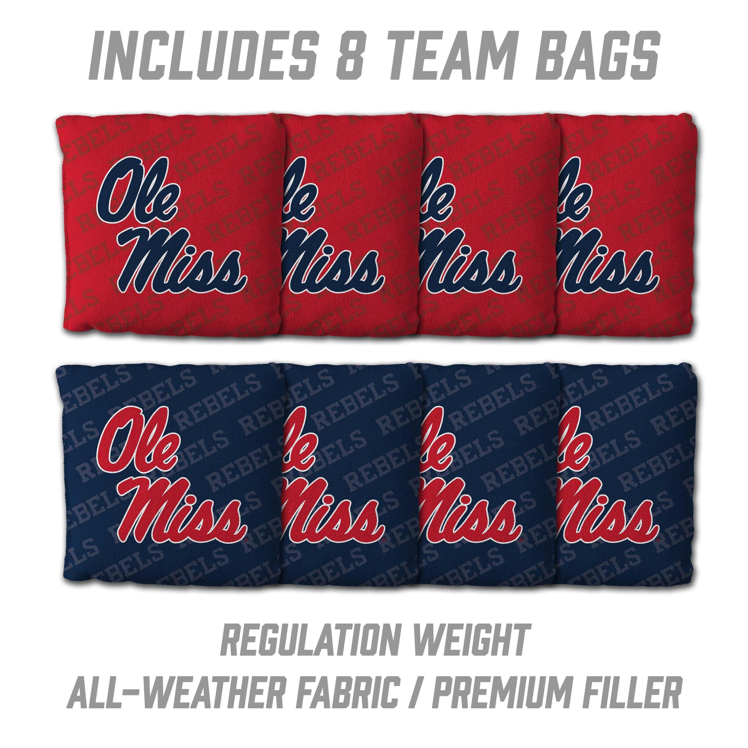 YouTheFan NCAA Mississippi Rebels 2’ x 4’ Professional Wood Cornhole Game with Logo Bags - Sports Collectibles, Sports Memorabilia, Sports Fan Shop, Sports Gifts