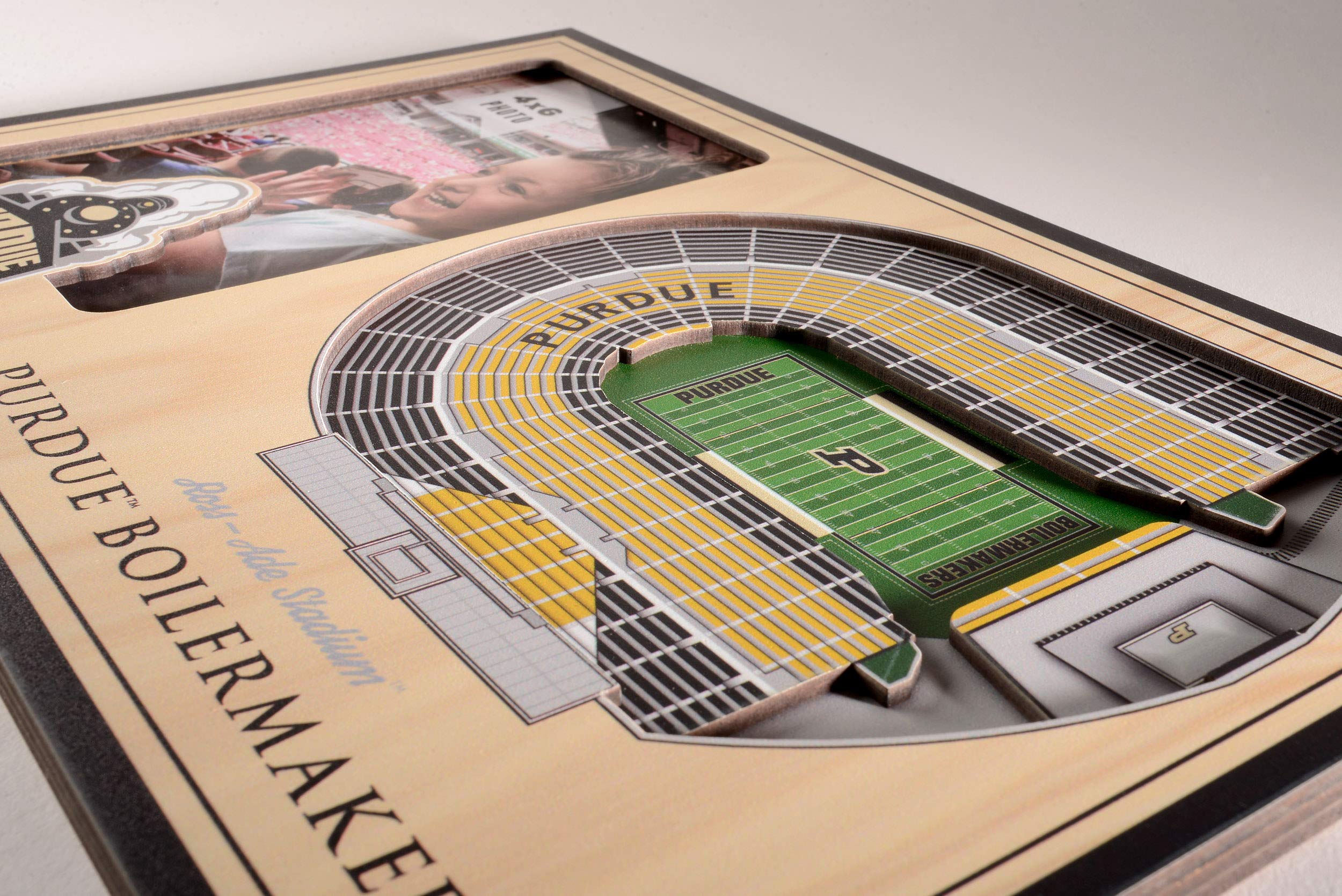 YouTheFan NCAA Purdue Boilermakers FB 3D StadiumView Picture Frame - Ross-Ade Stadium, 12" x 8" - Sports Collectibles, Sports Memorabilia, Sports Fan Shop, Sports Gifts