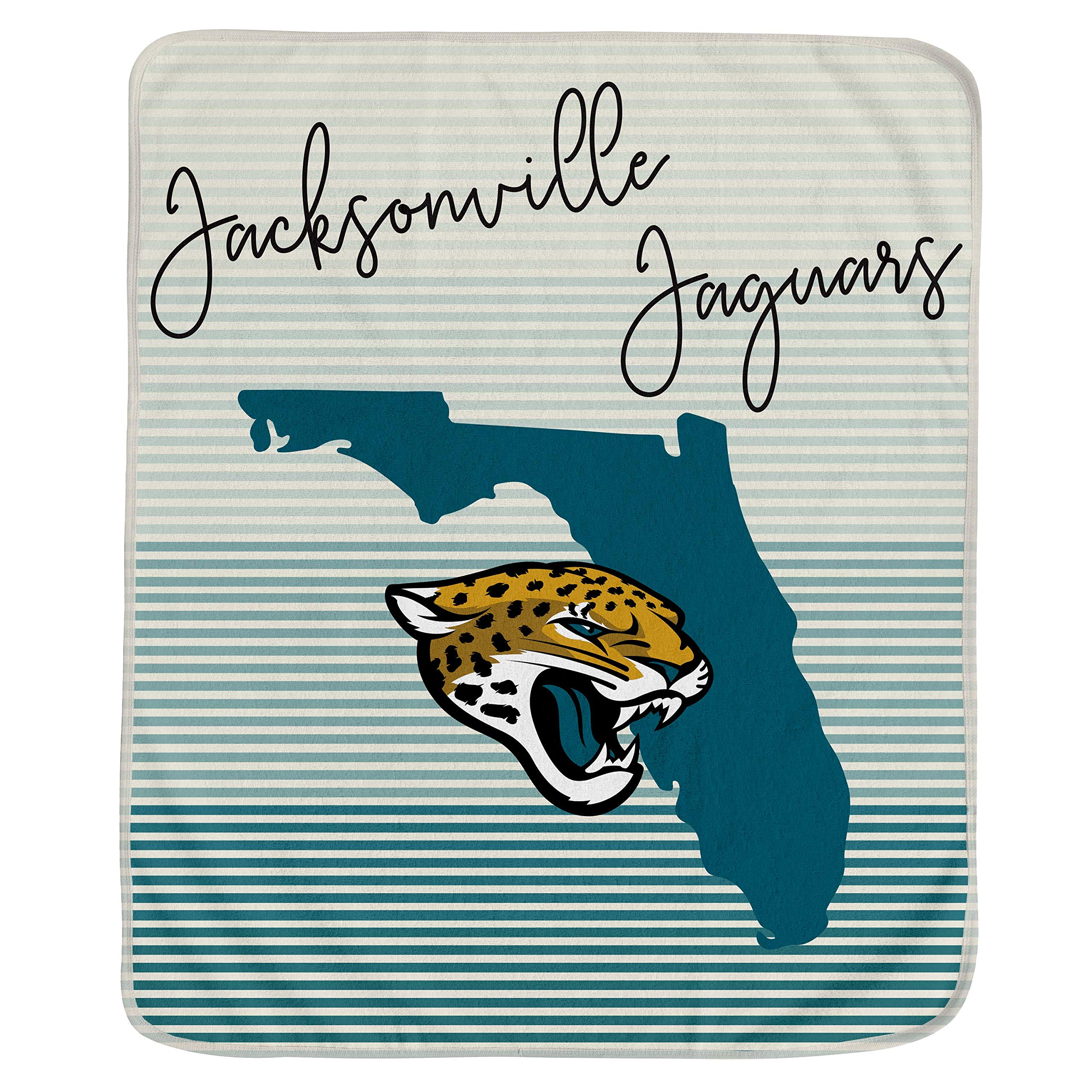 Pegasus Sports NFL Ultra Fleece State Stripe Blanket- Jacksonville Jaguars, Team Color, 60x70 - Sports Gifts, Sports Memorabilia, Sports Collectibles, Fan Shop
