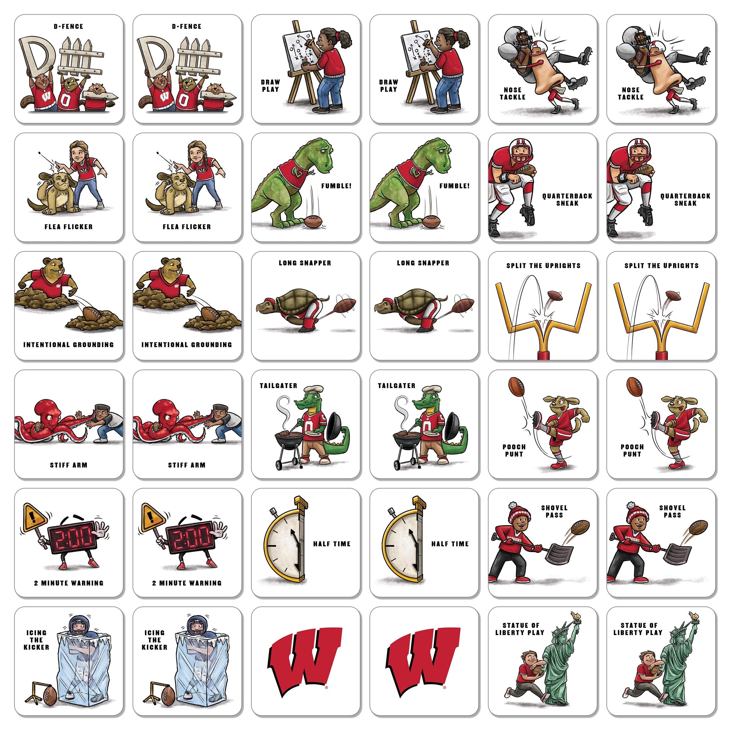 YouTheFan Memory Match YouTheFan NCAA Memory Match Game, Team Colors, Medium US - Sports Gifts, Sports Memorabilia, Sports Collectibles, Fan Shop