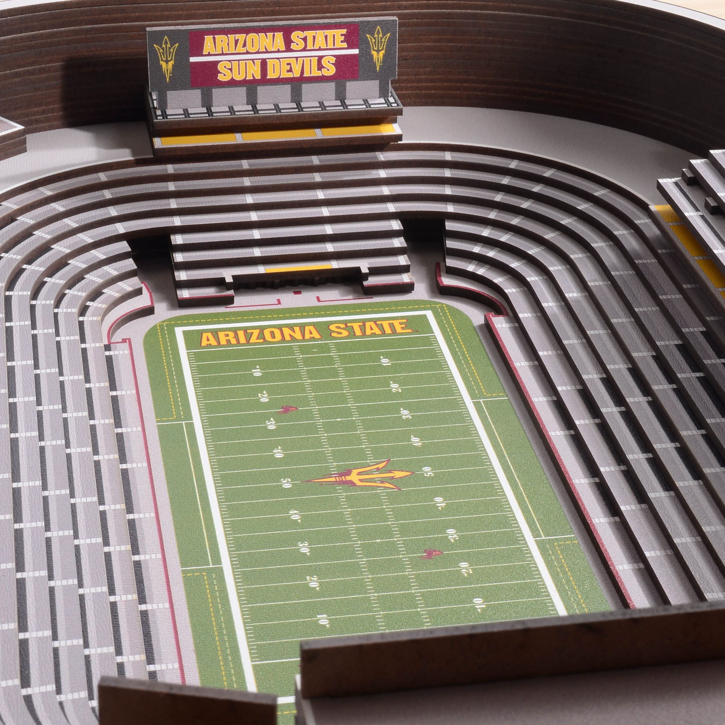 YouTheFan NCAA Arizona State Sun Devils 25-Layer StadiumViews 3D Wall Art - Sun Devil Stadium - Sports Collectibles, Sports Memorabilia, Sports Fan Shop, Sports Gifts