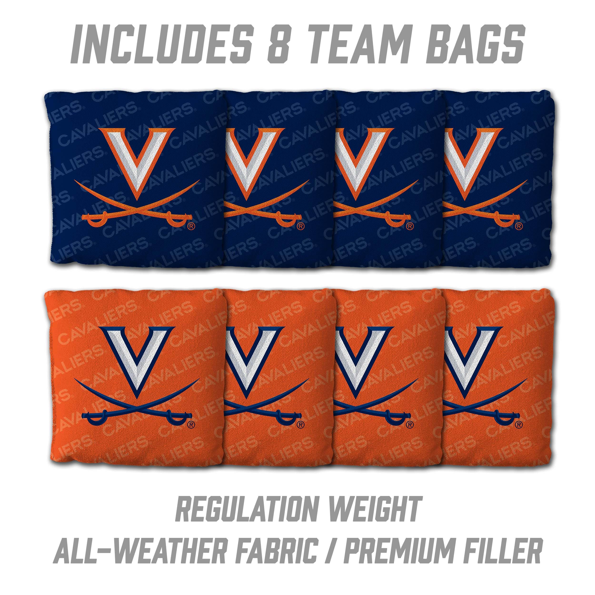 YouTheFan NCAA Virginia Cavaliers 2’ x 4’ Professional Wood Cornhole Game with Logo Bags - Sports Collectibles, Sports Memorabilia, Sports Fan Shop, Sports Gifts