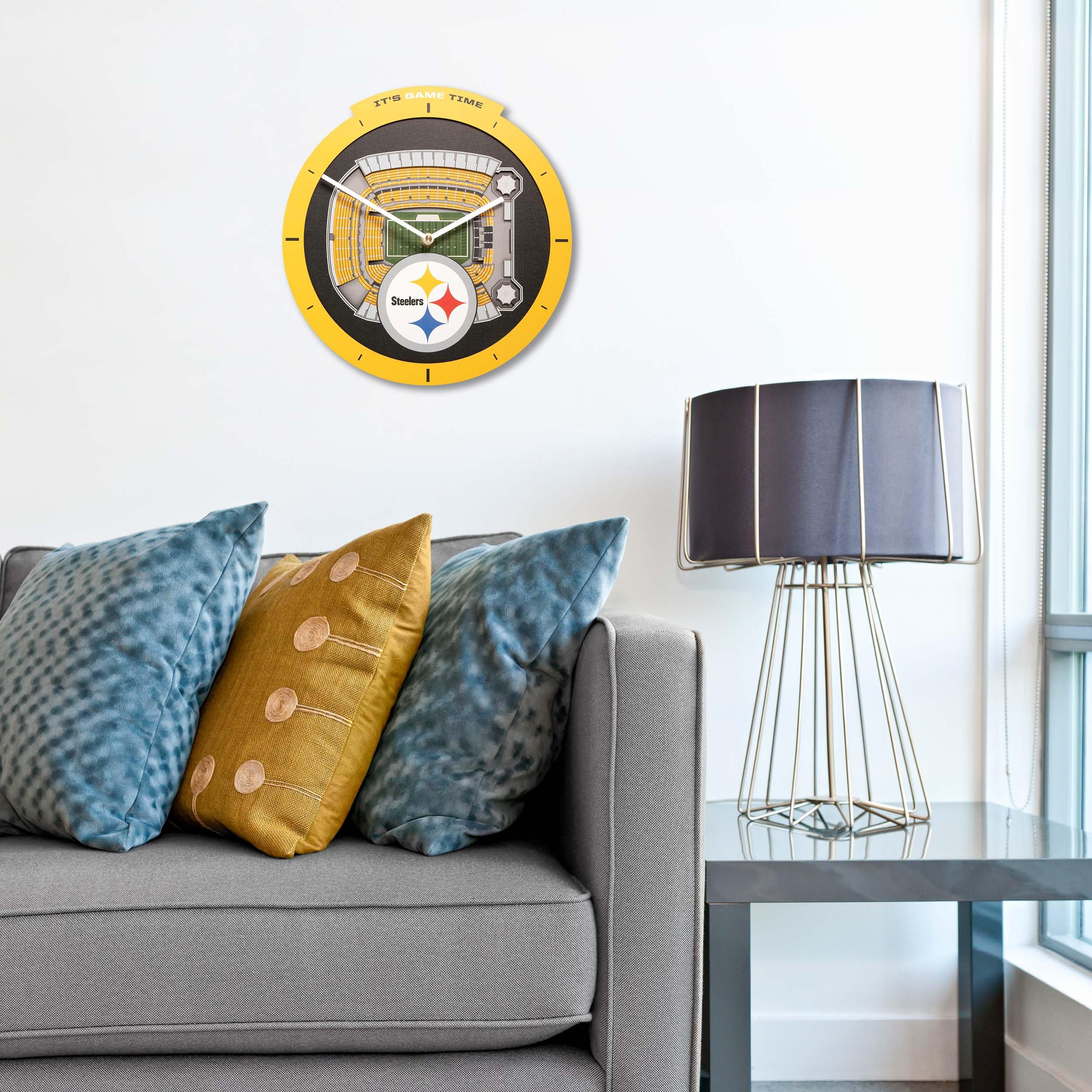 YouTheFan NFL Pittsburgh Steelers 3D StadiumView Clock - Sports Gifts, Sports Memorabilia, Sports Collectibles, Fan Shop