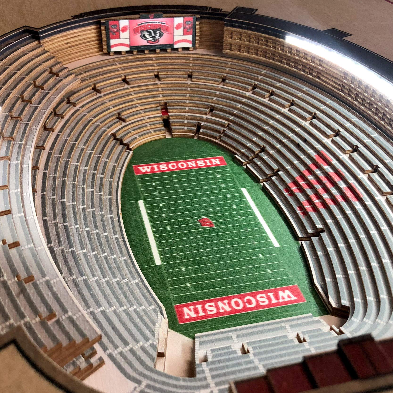 YouTheFan NCAA Wisconsin Badgers 25-Layer StadiumViews Lighted End Table - Camp Randall Stadium - Sports Collectibles, Sports Memorabilia, Sports Fan Shop, Sports Gifts