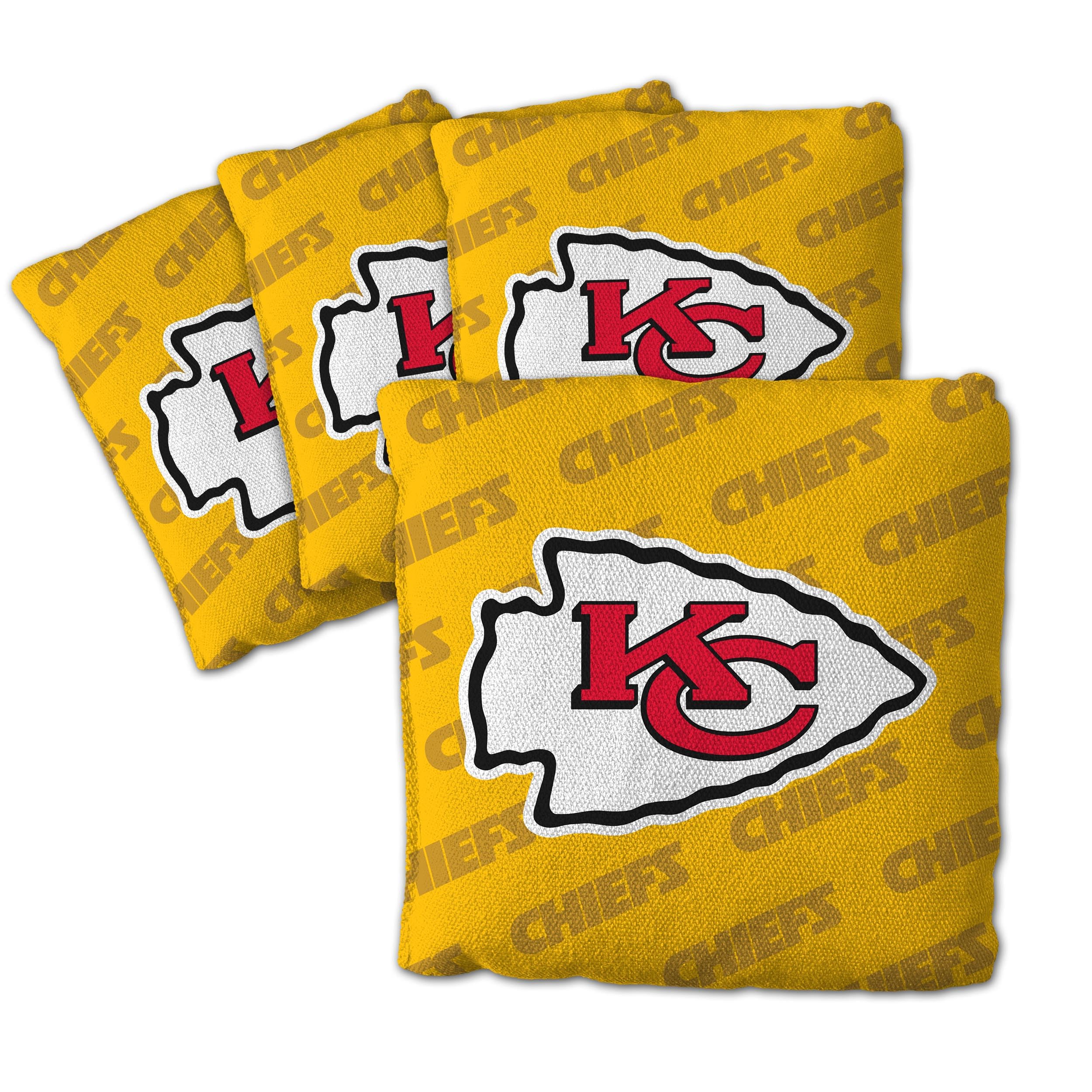 YouTheFan NFL Kansas City Chiefs Cornhole Bags - 4PK - Yellow - Sports Collectibles, Sports Memorabilia, Sports Fan Shop, Sports Gifts