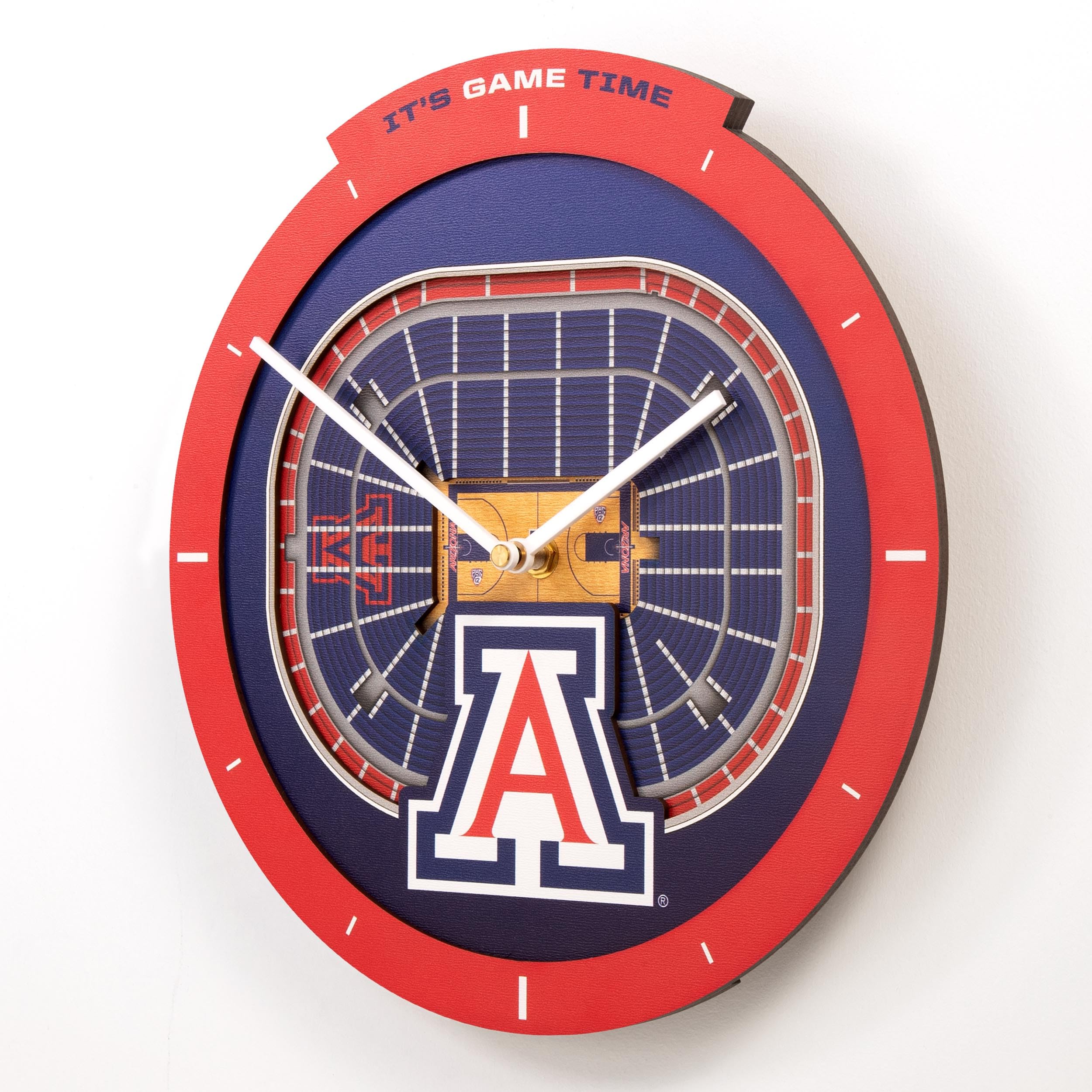 YouTheFan NCAA Arizona Wildcats 3D StadiumView Clock - Sports Collectibles, Sports Memorabilia, Sports Fan Shop, Sports Gifts