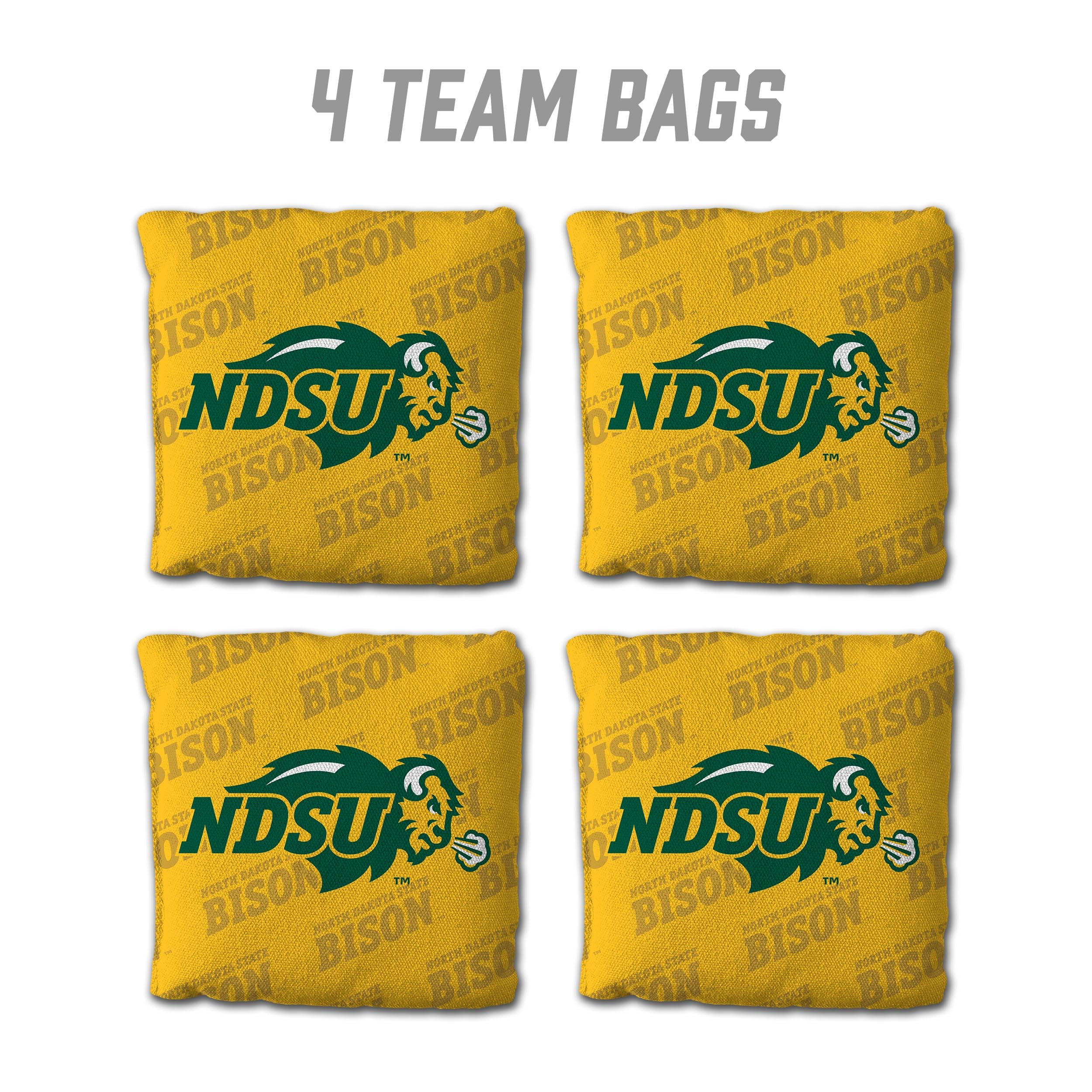 YouTheFan NCAA North Dakota State Bison Cornhole Bags - 4PK - Yellow - Sports Collectibles, Sports Memorabilia, Sports Fan Shop, Sports Gifts