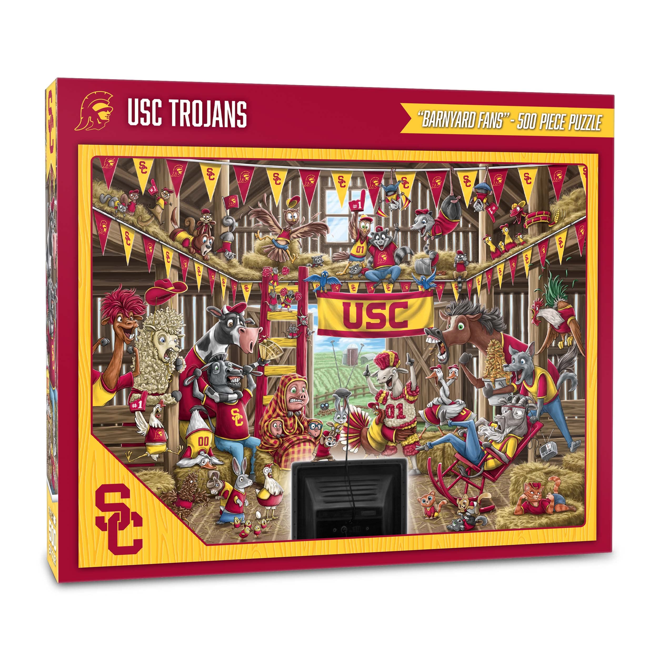 YouTheFan NCAA USC Trojans Barnyard Fans 500pc Puzzle - Sports Collectibles, Sports Memorabilia, Sports Fan Shop, Sports Gifts