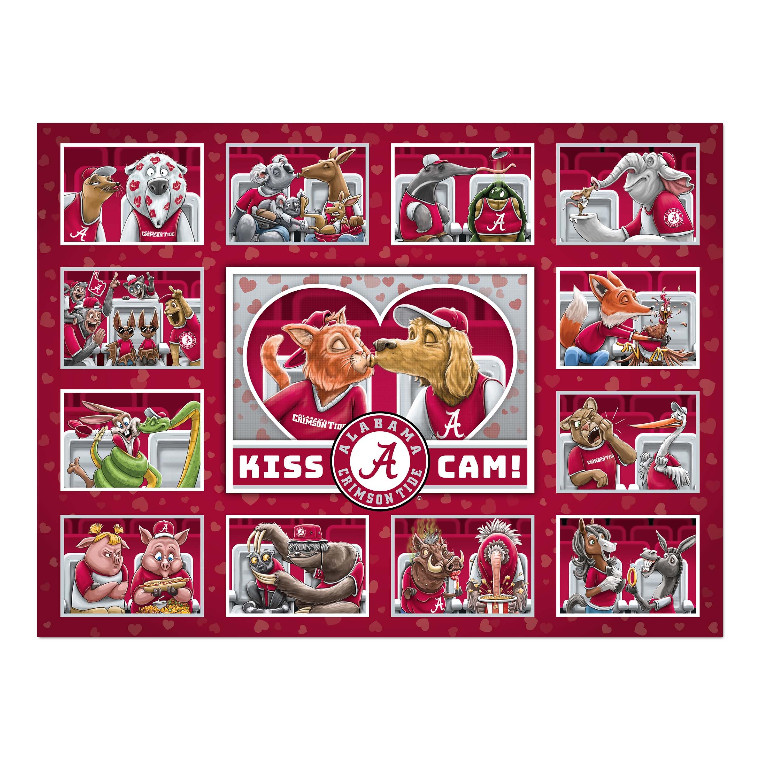 YouTheFan NCAA Alabama Crimson Tide Kiss Cam 500pc Puzzle - Sports Collectibles, Sports Memorabilia, Sports Fan Shop, Sports Gifts