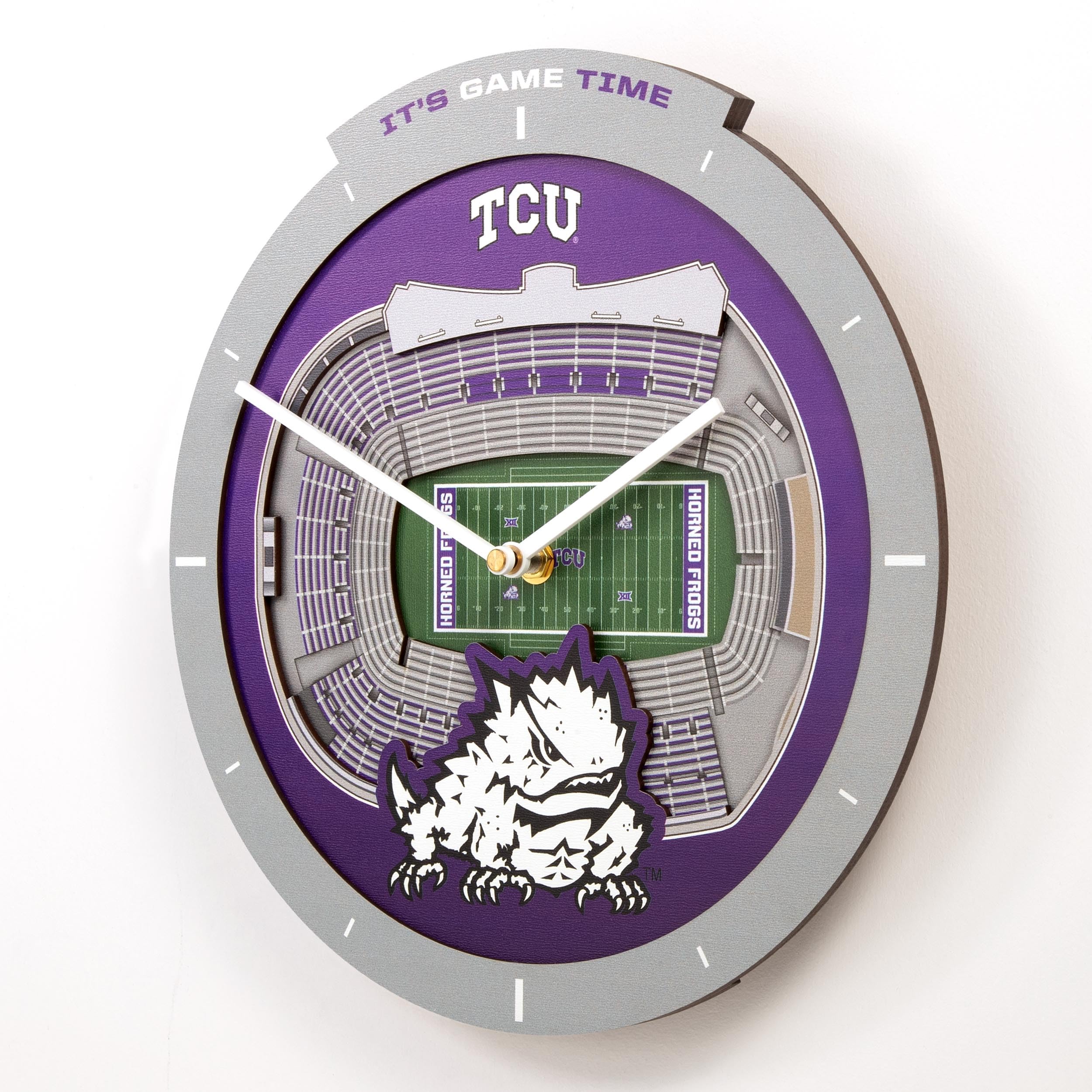 YouTheFan NCAA TCU Horned Frogs 3D StadiumView Clock - Sports Collectibles, Sports Memorabilia, Sports Fan Shop, Sports Gifts