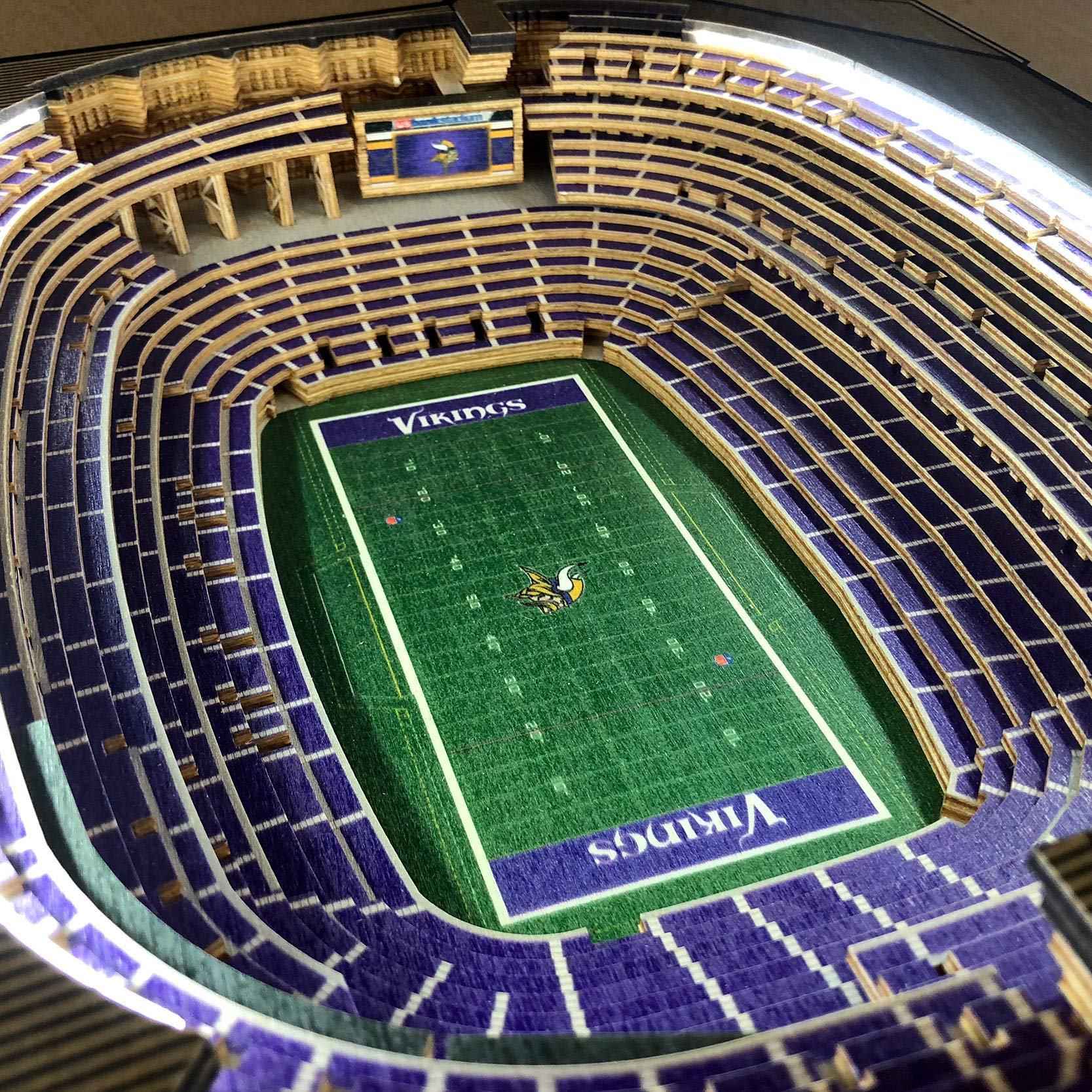 YouTheFan NFL Minnesota Vikings 25-Layer StadiumView Lighted End Table - Sports Collectibles, Sports Memorabilia, Sports Fan Shop, Sports Gifts