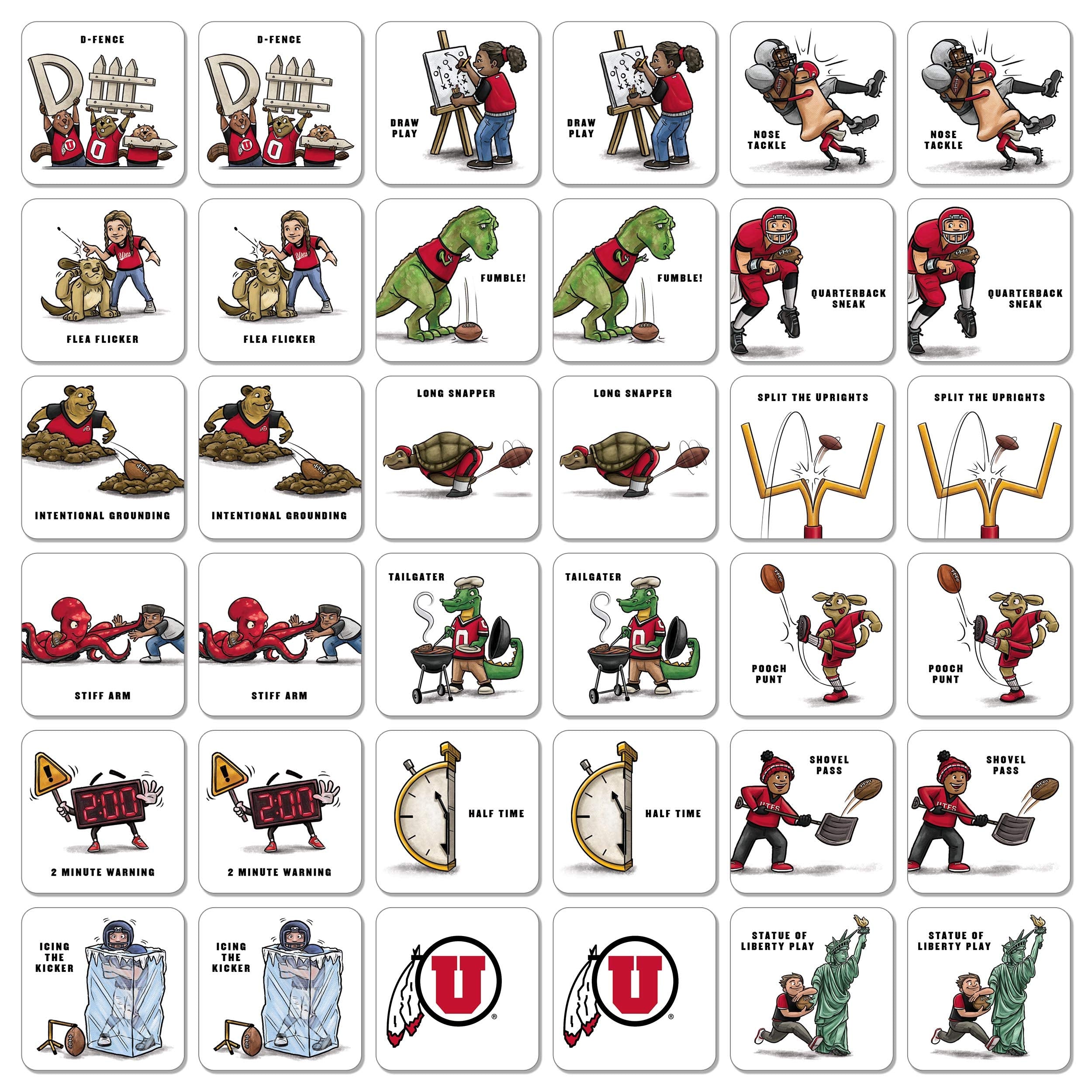 YouTheFan NCAA Utah Utes Licensed Memory Match Game - Sports Collectibles, Sports Memorabilia, Sports Fan Shop, Sports Gifts