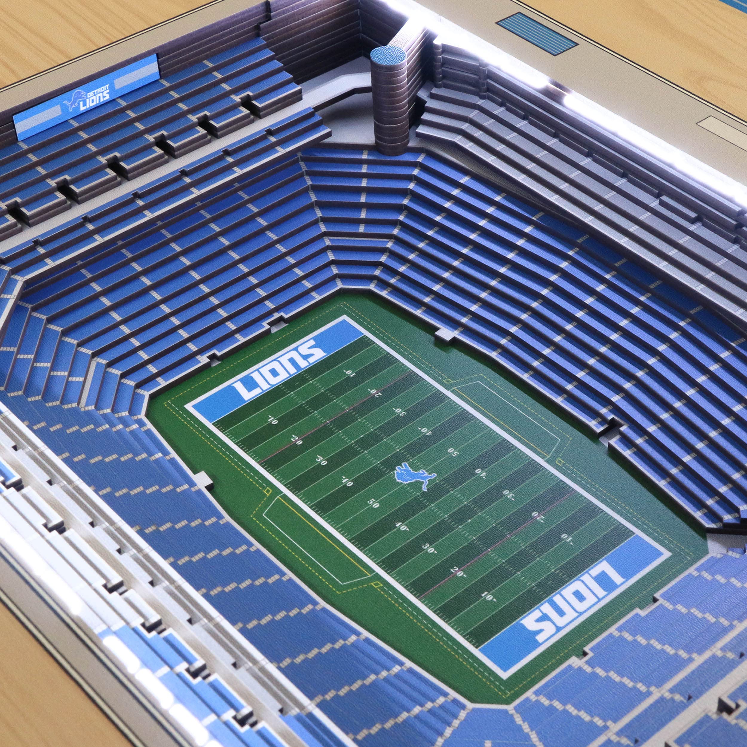 YouTheFan NFL Detroit Lions 25-Layer StadiumViews Lighted End Table - Ford Field - Sports Collectibles, Sports Memorabilia, Sports Fan Shop, Sports Gifts