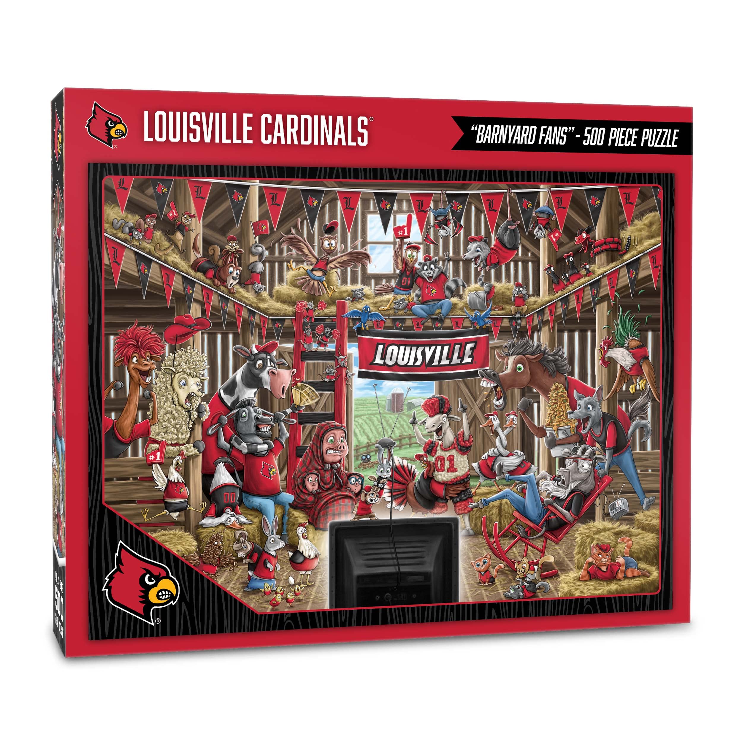 YouTheFan NCAA Louisville Cardinals Barnyard Fans 500pc Puzzle - Sports Collectibles, Sports Memorabilia, Sports Fan Shop, Sports Gifts
