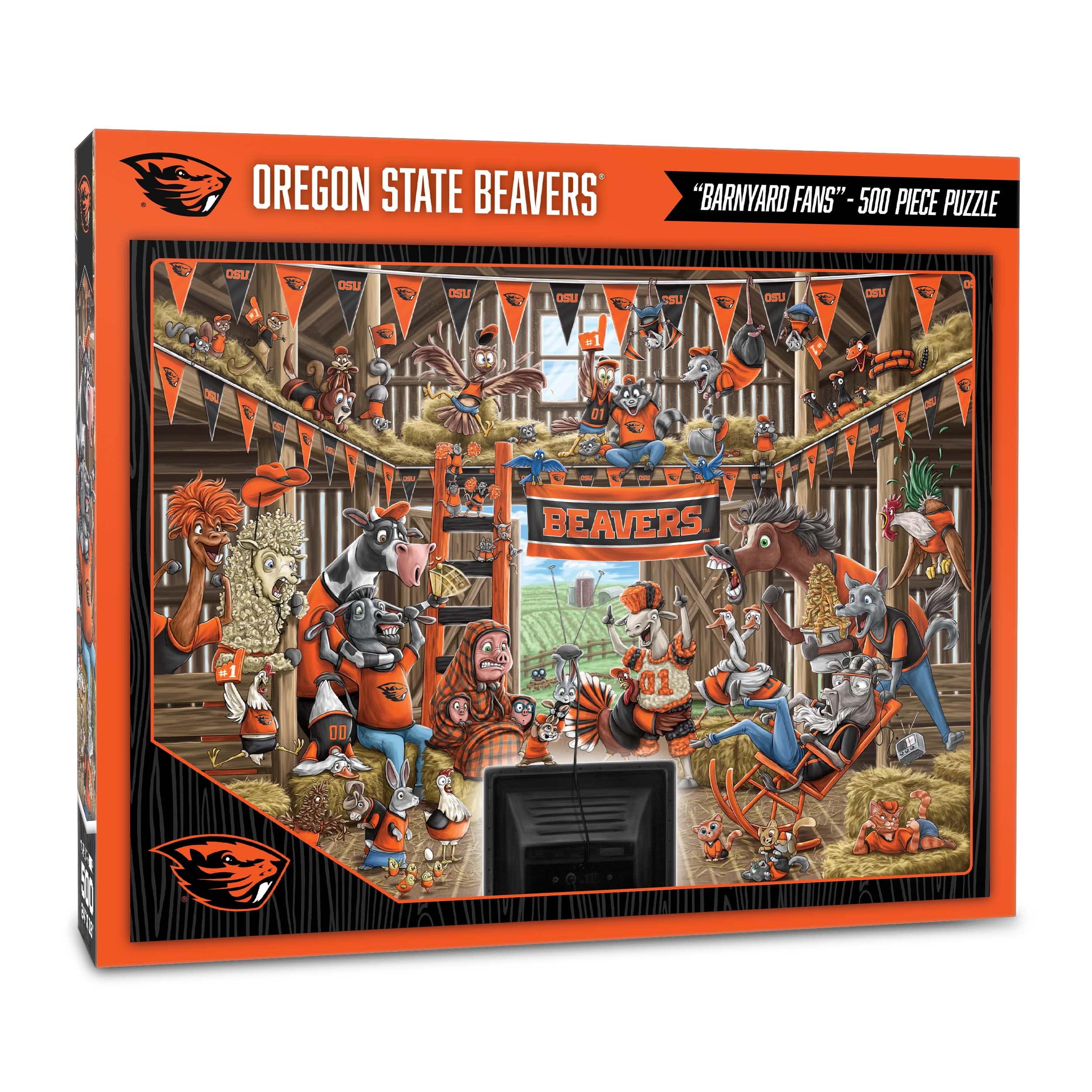 YouTheFan NCAA Oregon State Beavers Barnyard Fans 500pc Puzzle - Sports Collectibles, Sports Memorabilia, Sports Fan Shop, Sports Gifts