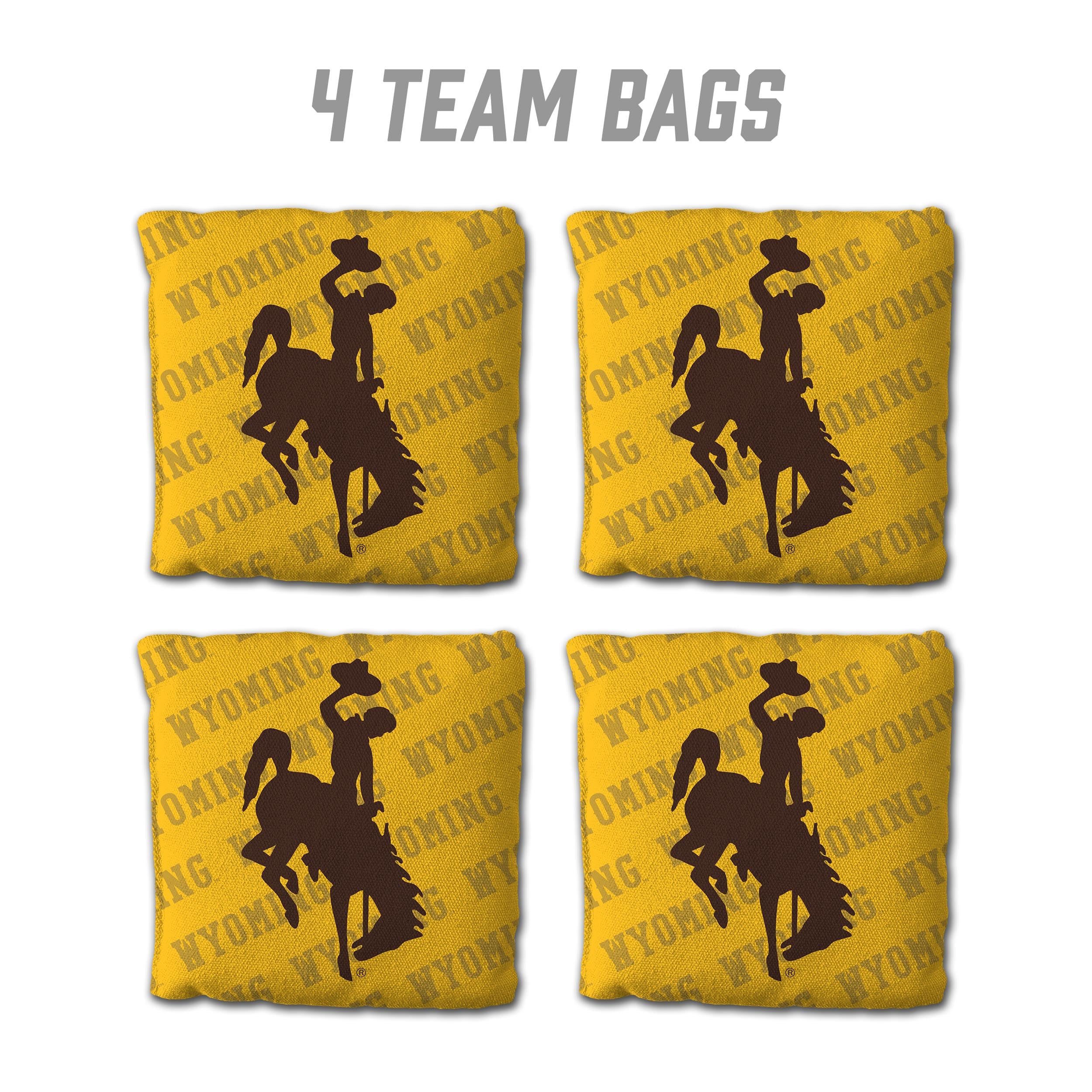 YouTheFan NCAA Wyoming Cowboys Cornhole Bags - 4PK - Yellow - Sports Collectibles, Sports Memorabilia, Sports Fan Shop, Sports Gifts