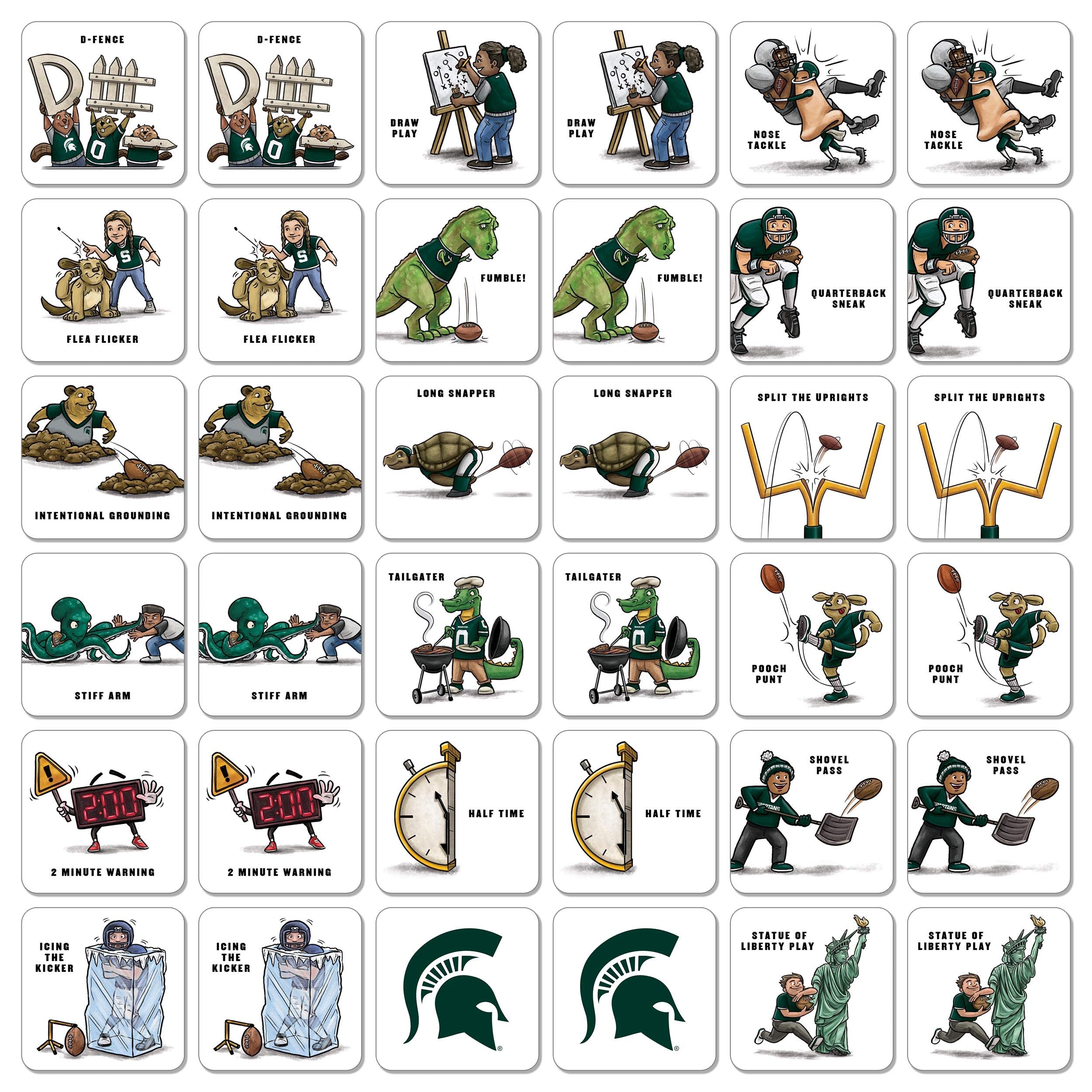 YouTheFan NCAA Michigan State Spartans Licensed Memory Match Game - Sports Gifts, Sports Memorabilia, Sports Collectibles, Fan Shop