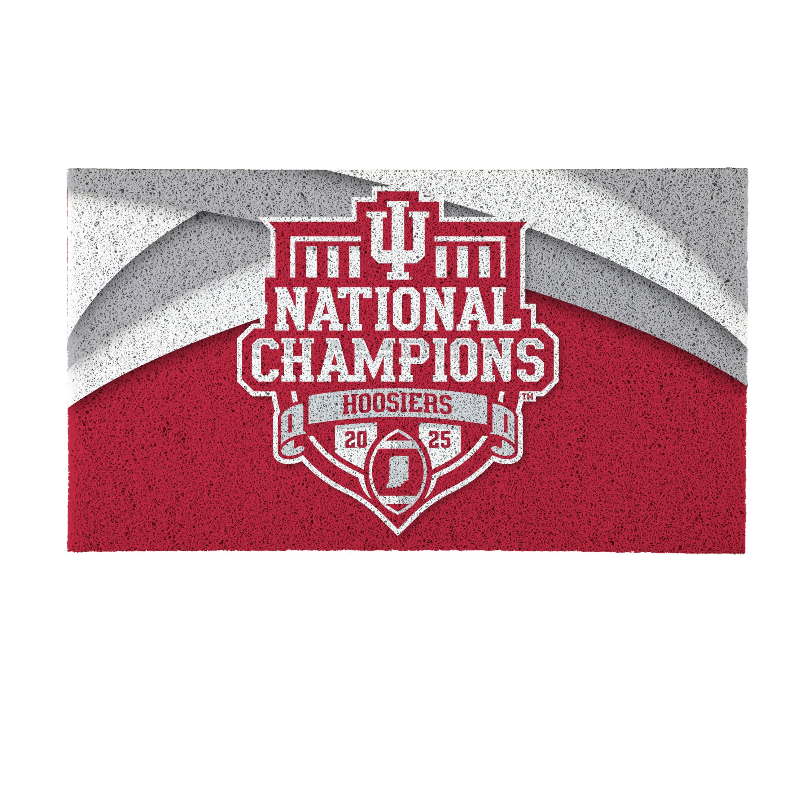 Team Sports America NCAA Indiana University Doormat, CFP National Champions 2025-26, 28x16 inches, Non-Slip Backing Turf Mat, Indoor and Outdoor Entrance Welcome Mats - Sports Gifts, Sports Memorabilia, Sports Collectibles, Fan Shop