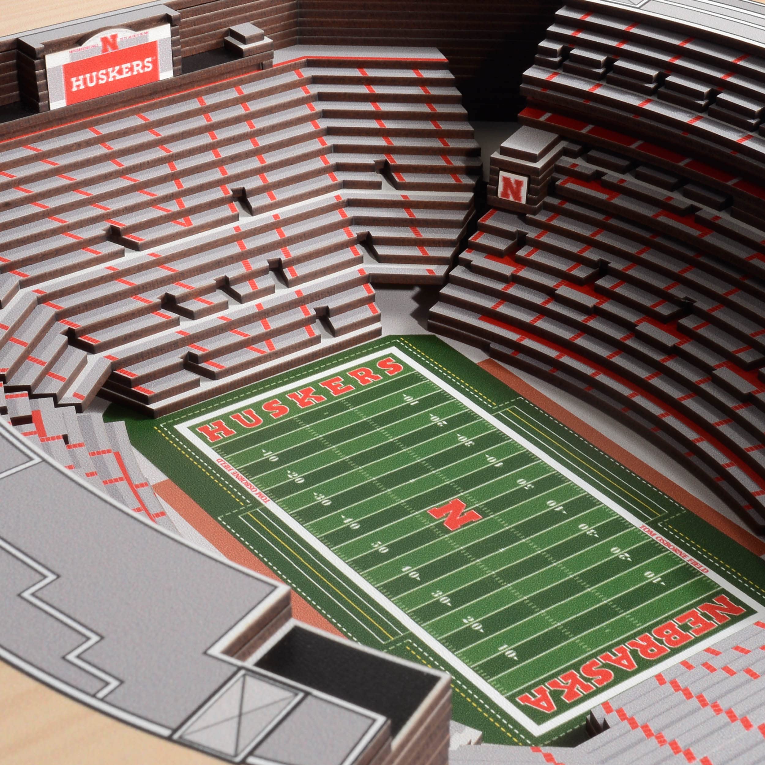YouTheFan NCAA Nebraska Cornhuskers 25-Layer StadiumViews 3D Wall Art - Memorial Stadium - Sports Collectibles, Sports Memorabilia, Sports Fan Shop, Sports Gifts