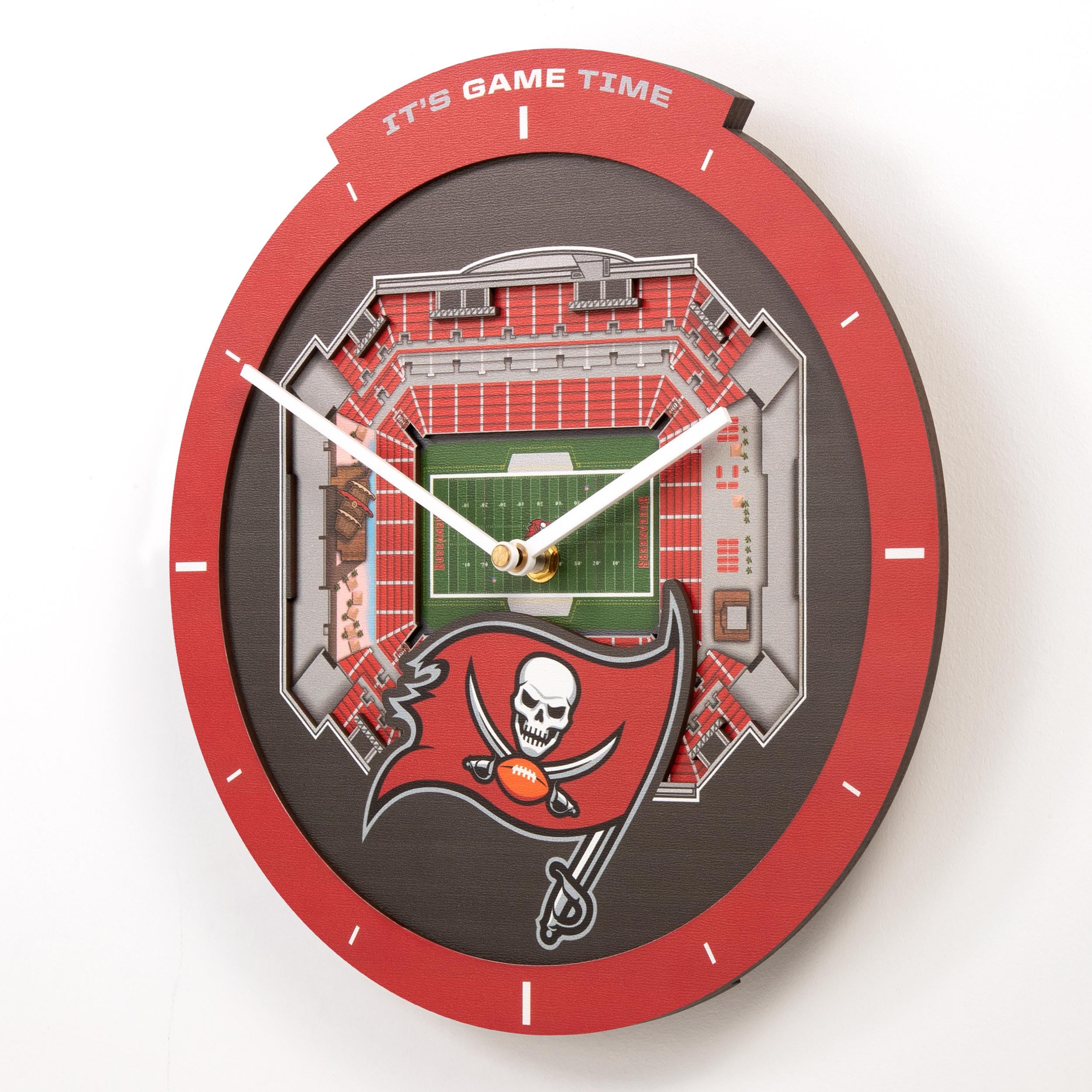 YouTheFan NFL Tampa Bay Buccaneers 3D StadiumView Clock - Sports Gifts, Sports Memorabilia, Sports Collectibles, Fan Shop