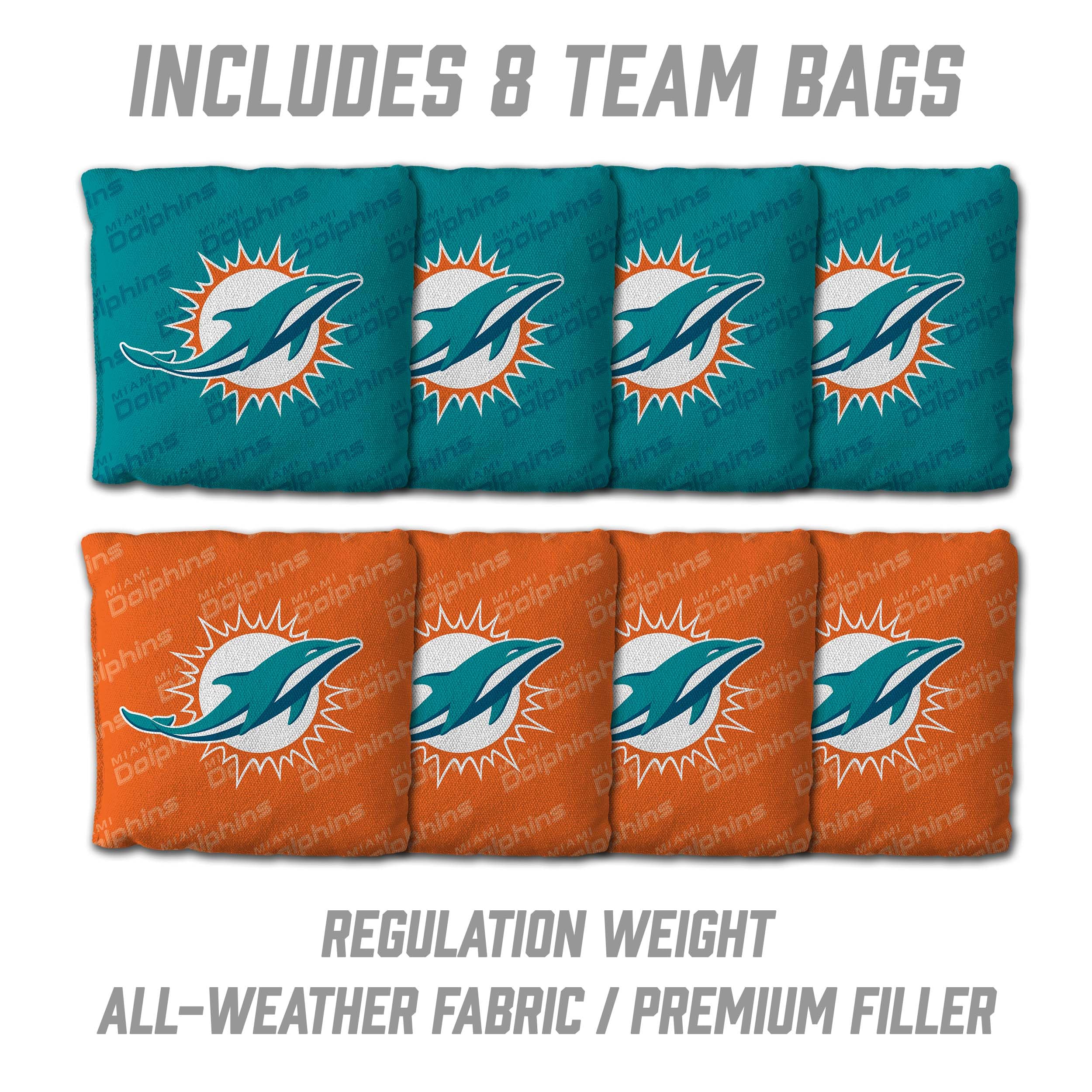 YouTheFan NFL Miami Dolphins 2’ x 4’ Professional Wood Cornhole Game with Logo Bags - Sports Collectibles, Sports Memorabilia, Sports Fan Shop, Sports Gifts