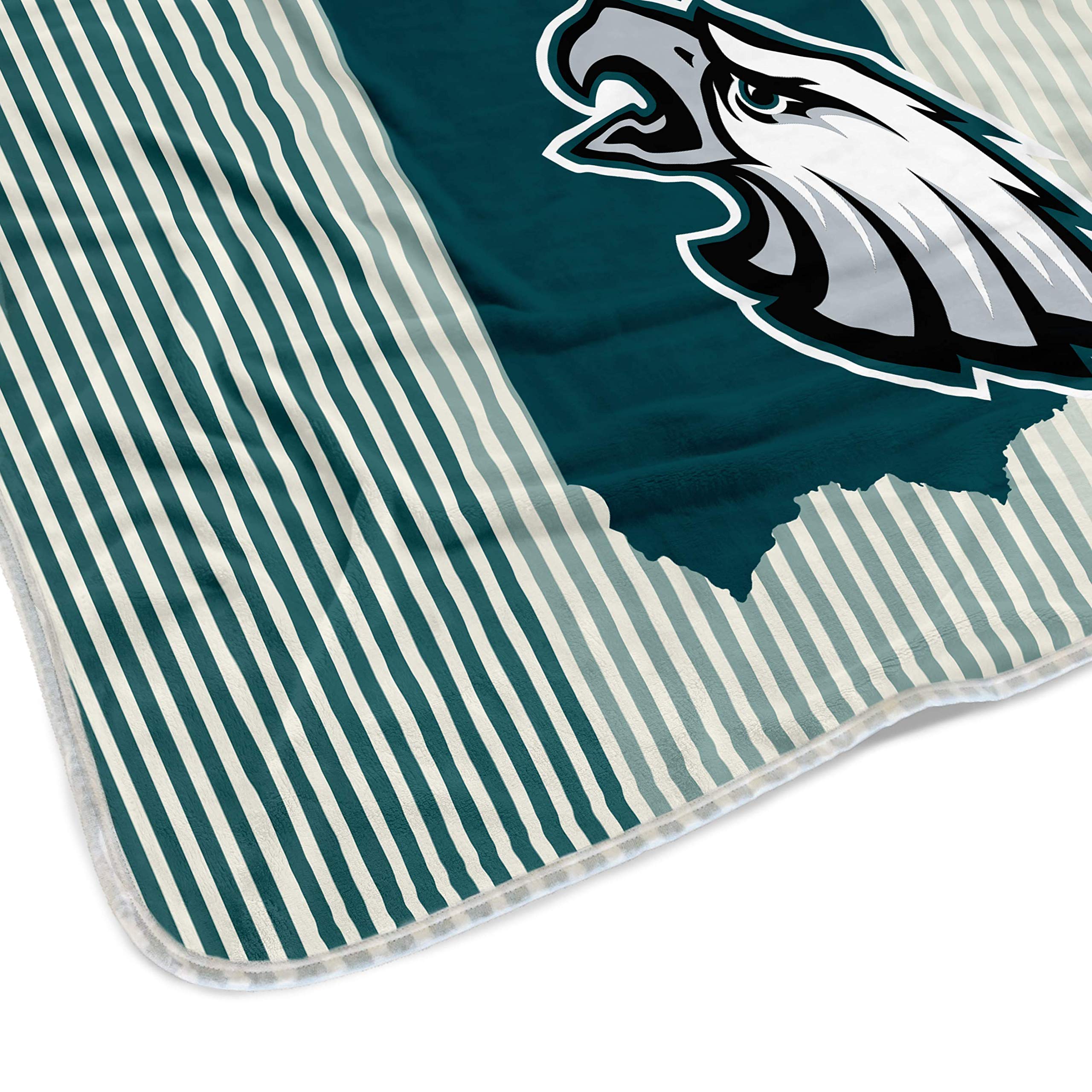 Pegasus Sports NFL Ultra Fleece State Stripe Blanket- Philadelphia Eagles, Team Color, 60x70 - Sports Gifts, Sports Memorabilia, Sports Collectibles, Fan Shop