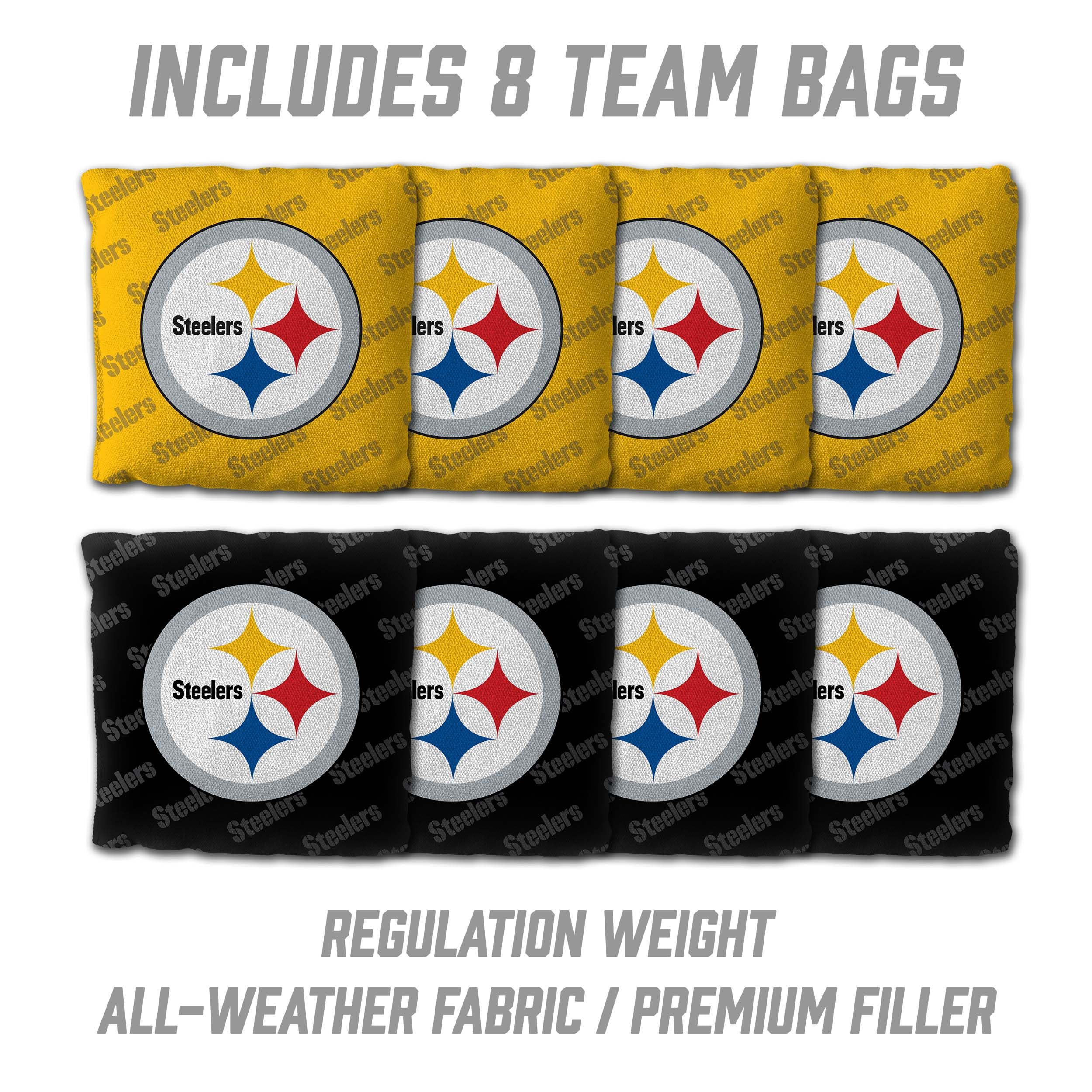 YouTheFan NFL Pittsburgh Steelers 2’ x 3’ Wood Cornhole Game with Logo Bags - Sports Collectibles, Sports Memorabilia, Sports Fan Shop, Sports Gifts