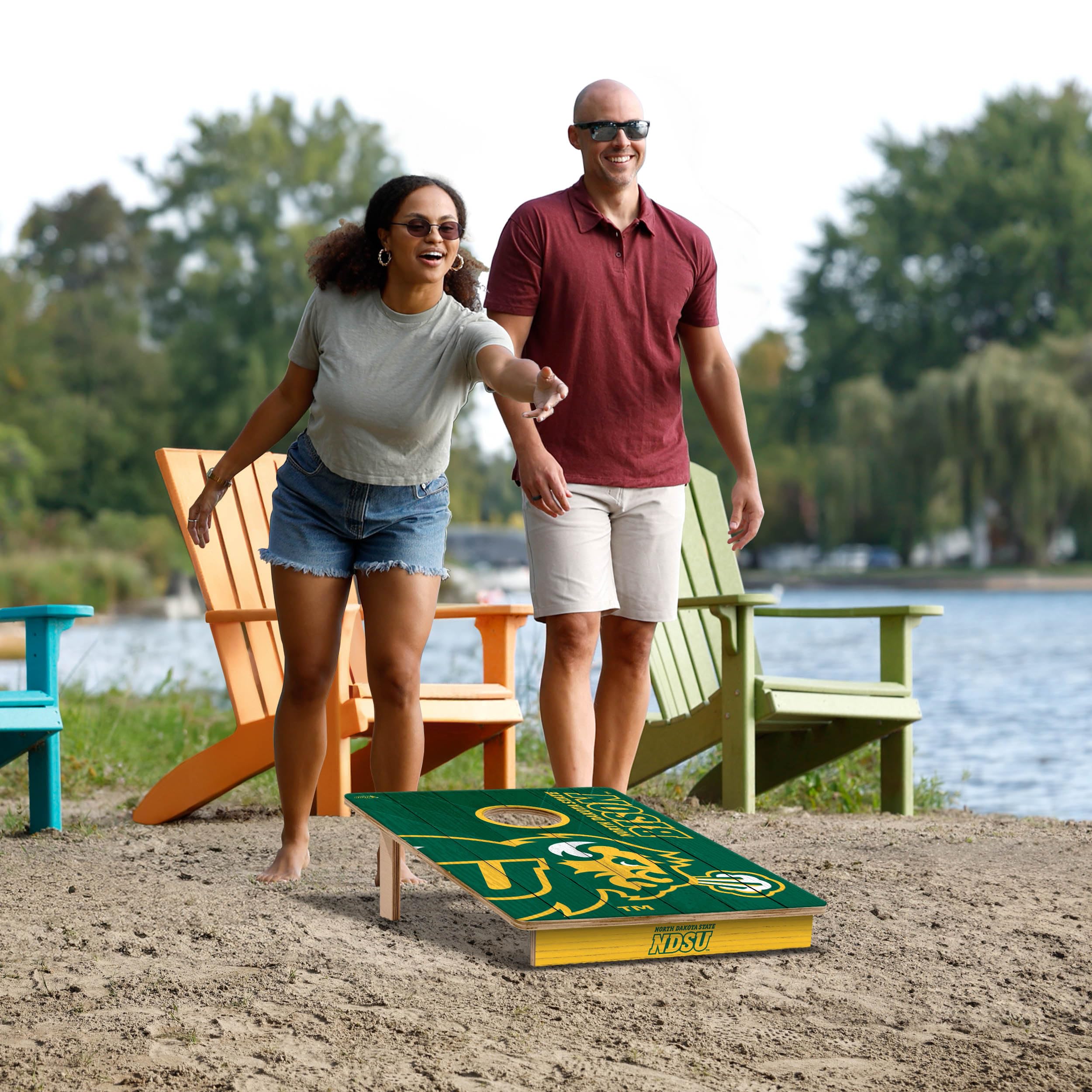 YouTheFan NCAA North Dakota State Bison 2’ x 3’ Wood Cornhole Game with Logo Bags - Sports Collectibles, Sports Memorabilia, Sports Fan Shop, Sports Gifts