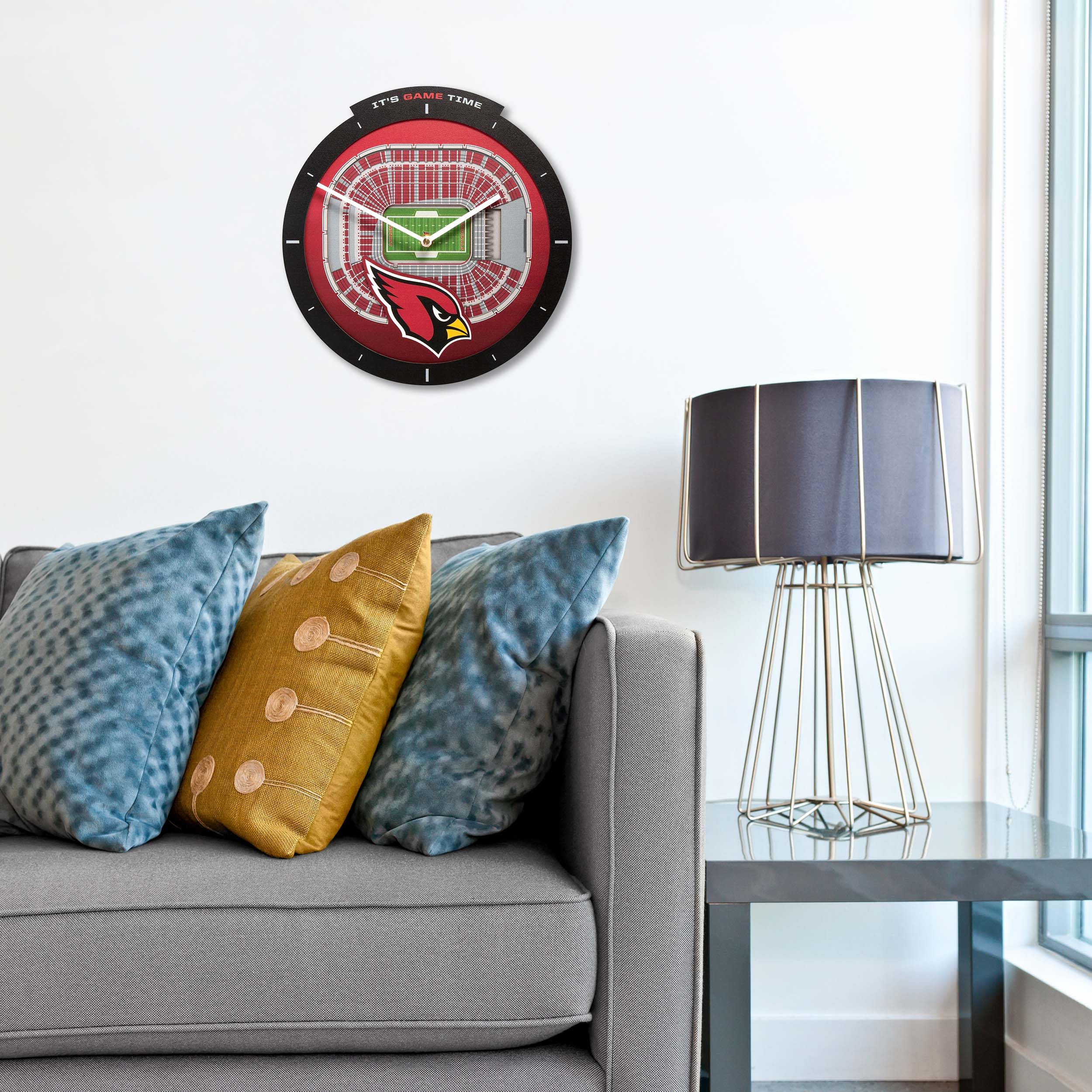 YouTheFan NFL Arizona Cardinals 3D StadiumView Clock - Sports Gifts, Sports Memorabilia, Sports Collectibles, Fan Shop