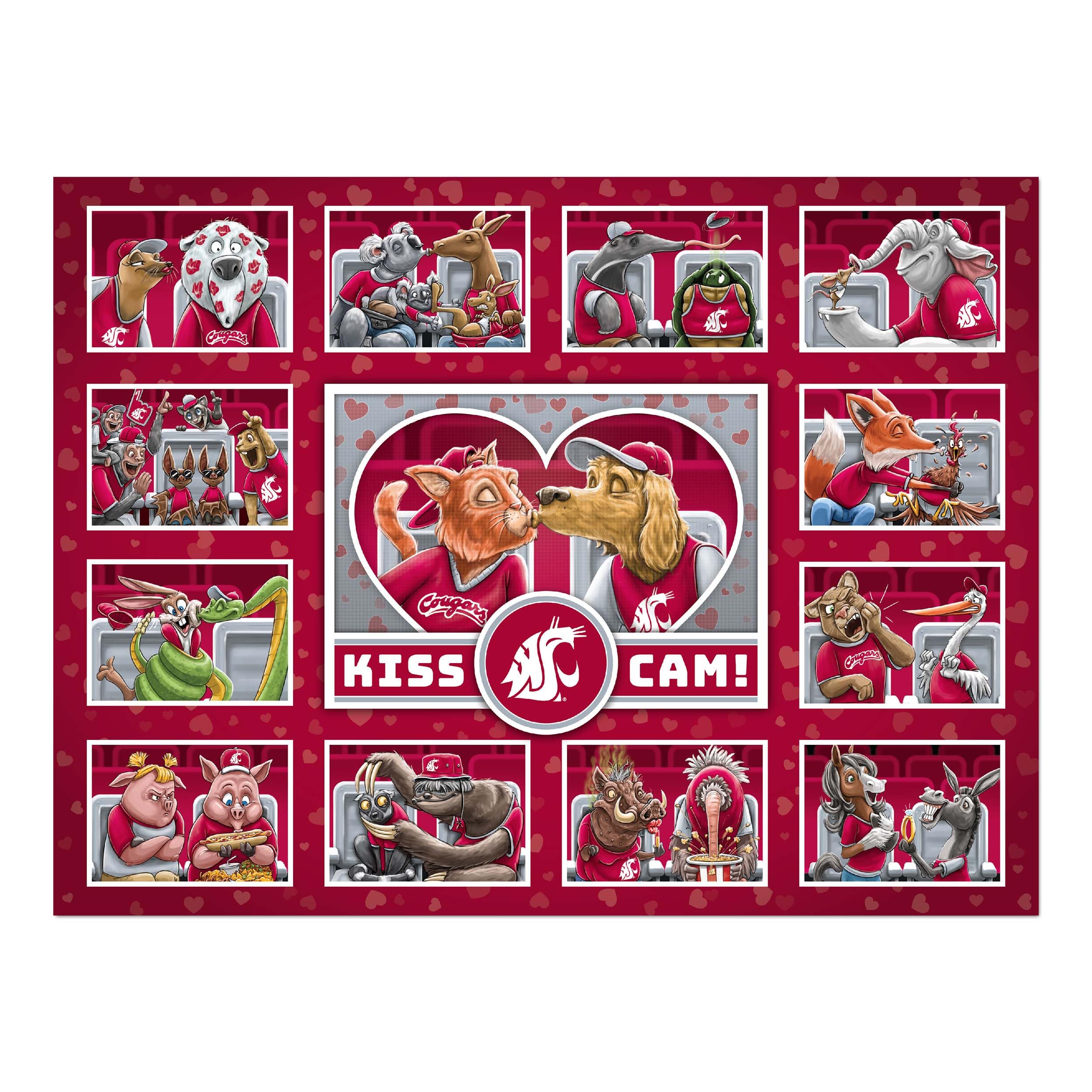 YouTheFan NCAA Washington State Cougars Kiss Cam 500pc Puzzle - Sports Gifts, Sports Memorabilia, Sports Collectibles, Fan Shop