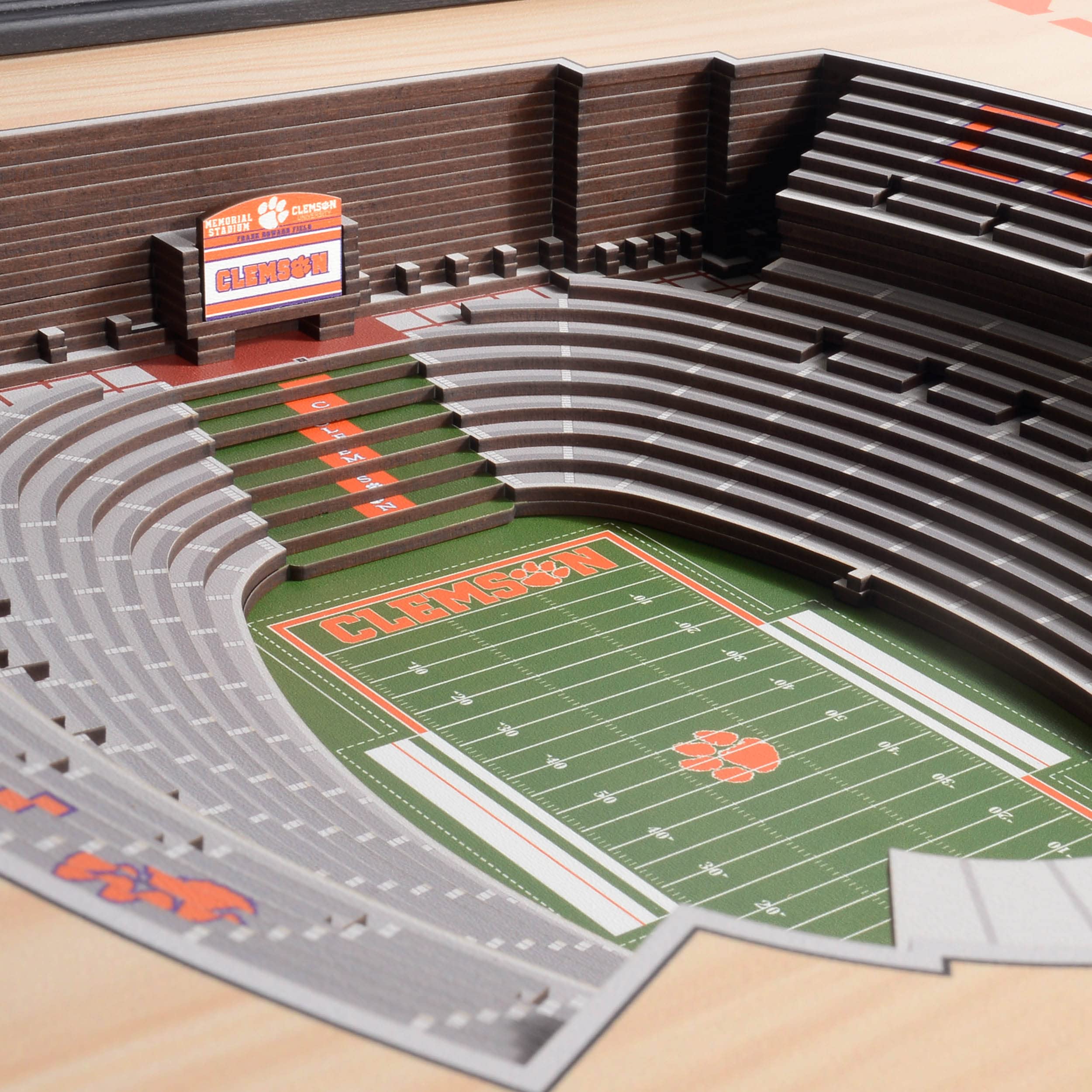 YouTheFan NCAA Clemson Tigers 25-Layer StadiumViews 3D Wall Art - Memorial Stadium - Sports Collectibles, Sports Memorabilia, Sports Fan Shop, Sports Gifts