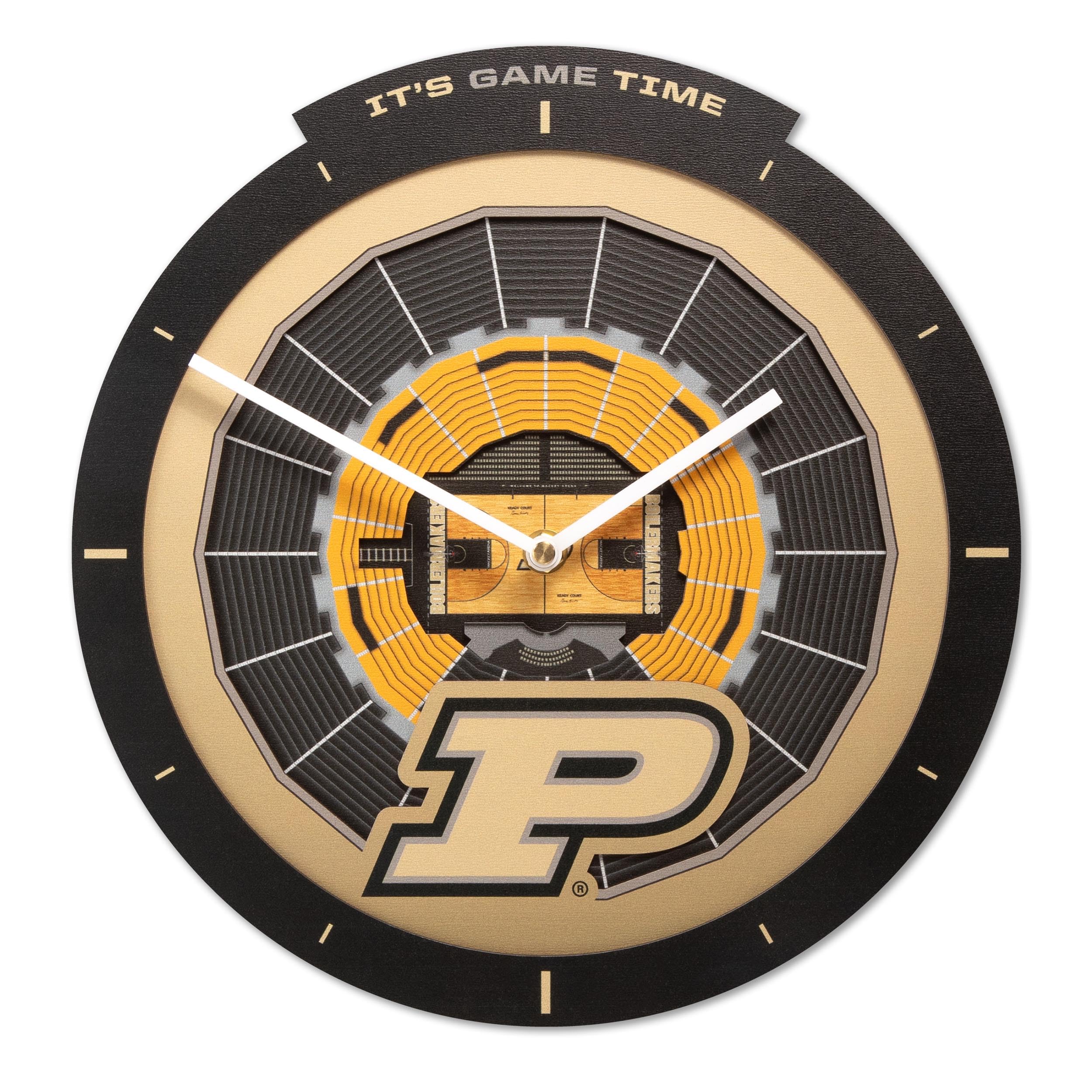 YouTheFan NCAA Purdue Boilermakers BB 3D StadiumView Clock - Sports Gifts, Sports Memorabilia, Sports Collectibles, Fan Shop