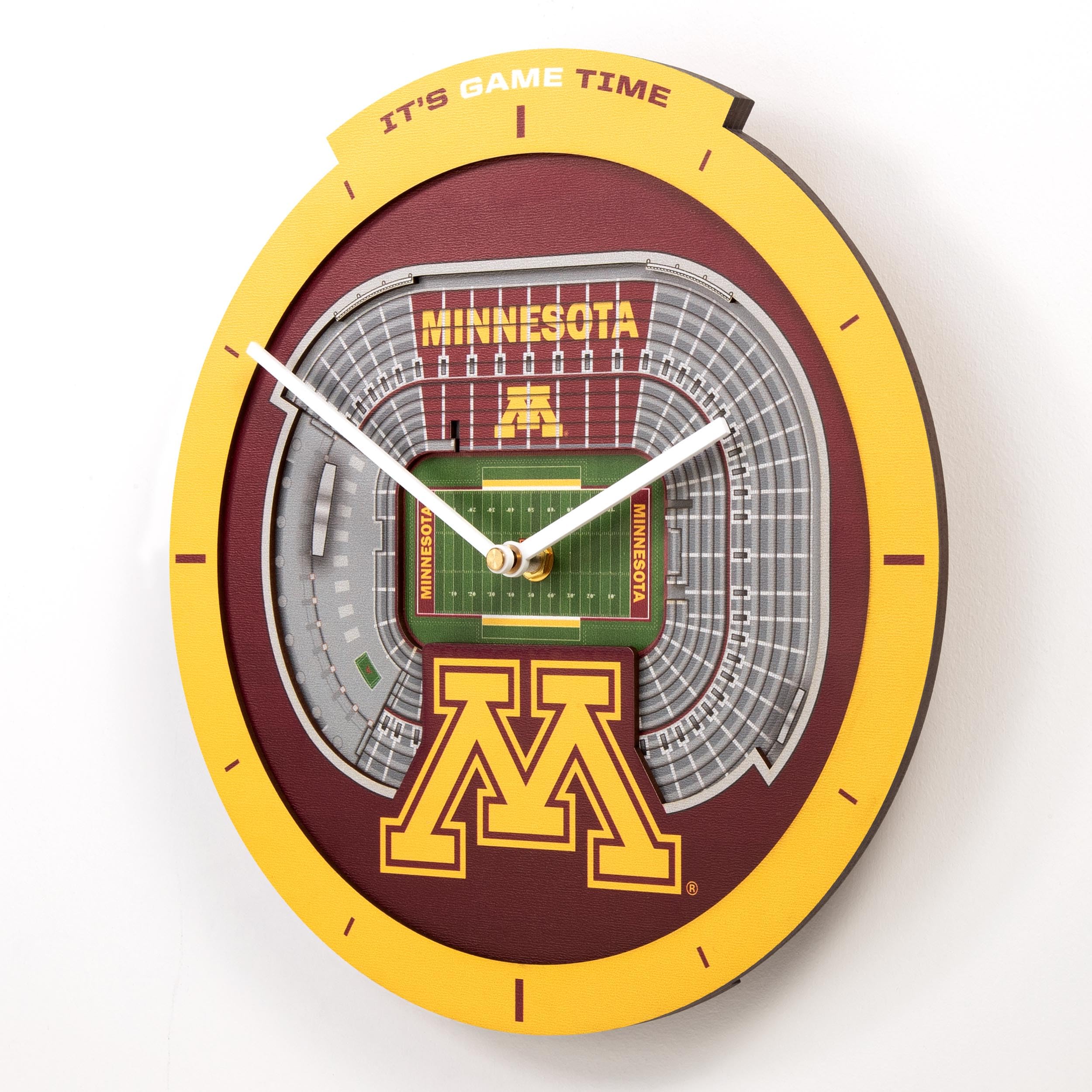 YouTheFan NCAA Minnesota Golden Gophers 3D StadiumView Clock - Sports Collectibles, Sports Memorabilia, Sports Fan Shop, Sports Gifts