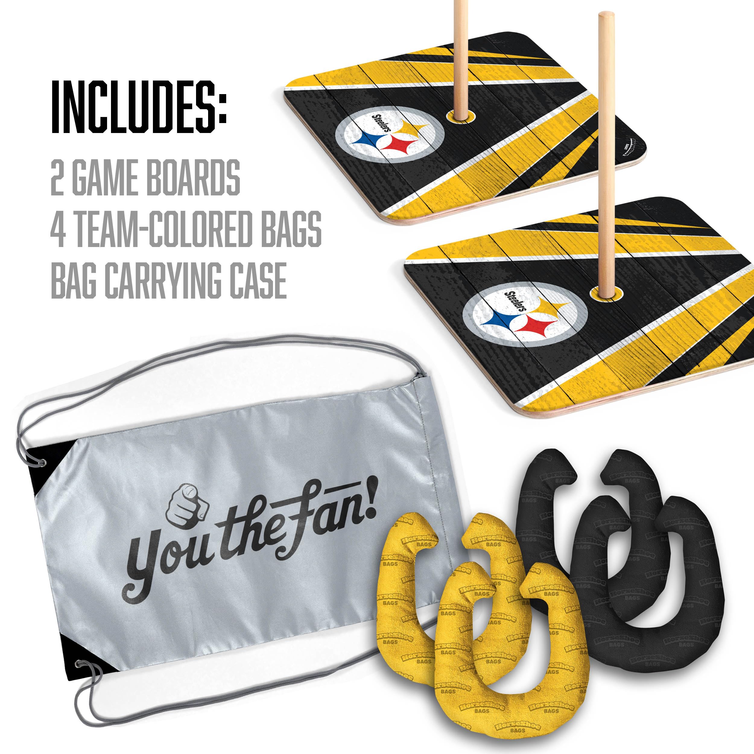 YouTheFan NFL Pittsburgh Steelers Horseshoe Bags Game - Sports Collectibles, Sports Memorabilia, Sports Fan Shop, Sports Gifts