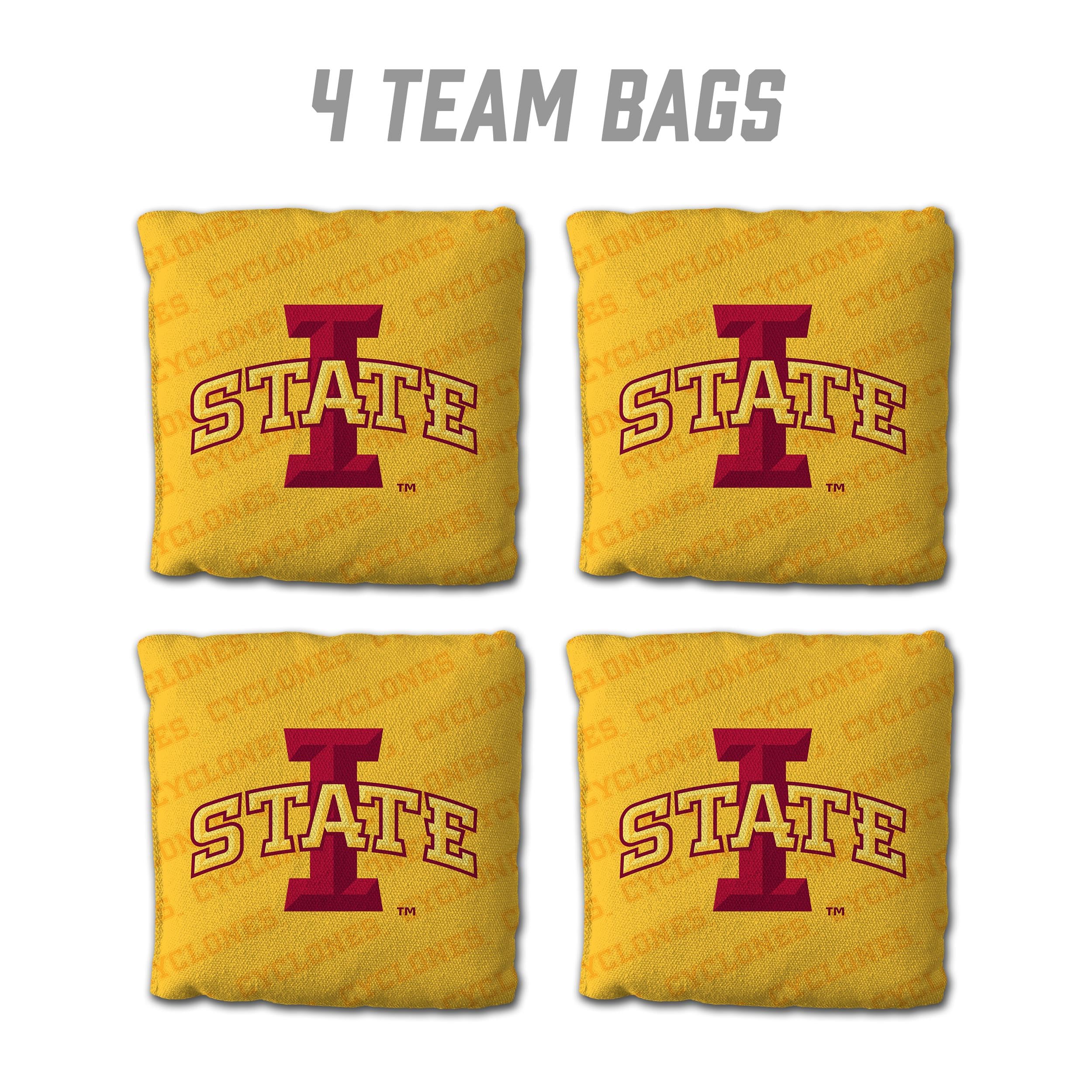 YouTheFan NCAA Iowa State Cyclones Cornhole Bags - 4PK - Yellow - Sports Collectibles, Sports Memorabilia, Sports Fan Shop, Sports Gifts