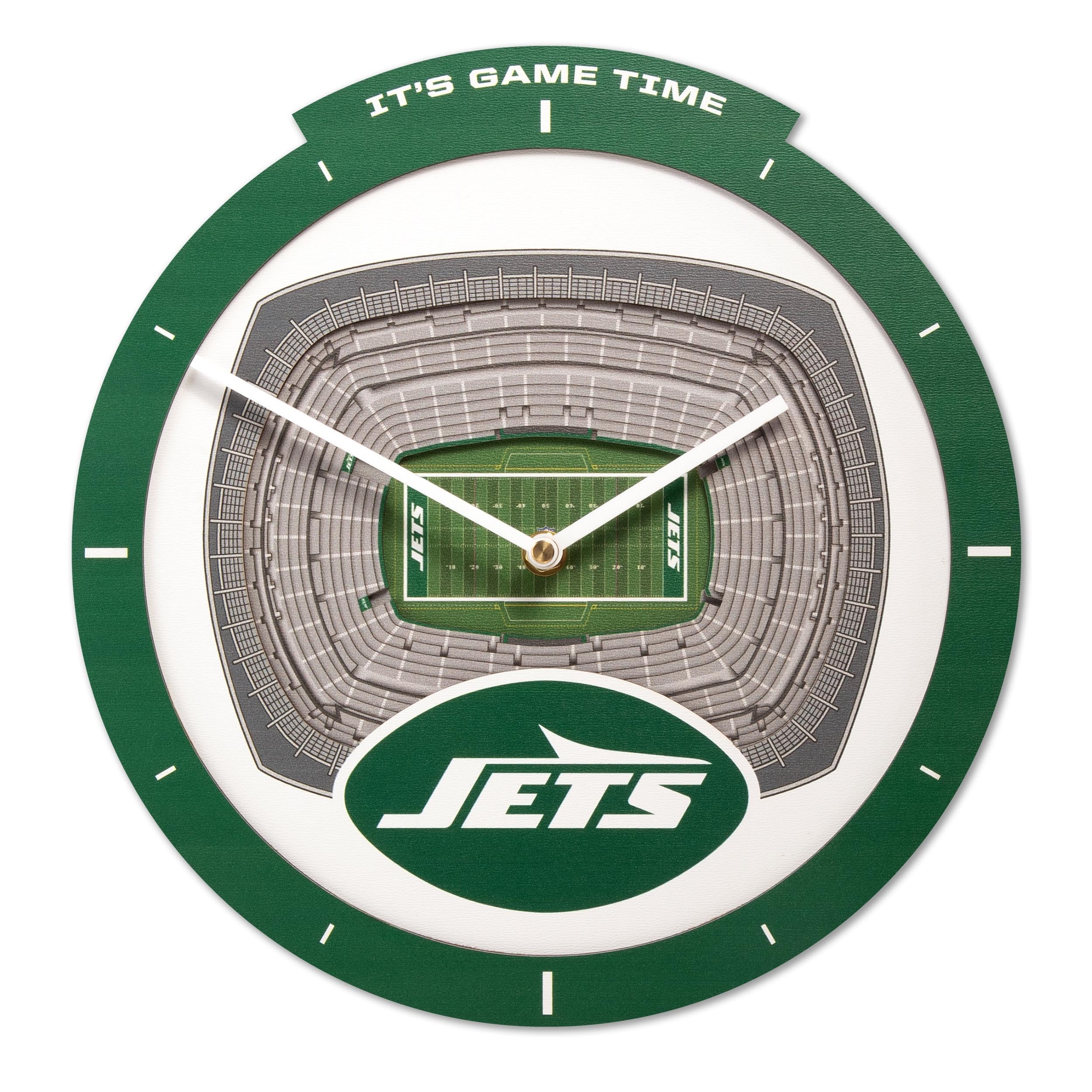 YouTheFan NFL New York Jets 3D StadiumView Clock - Sports Gifts, Sports Memorabilia, Sports Collectibles, Fan Shop