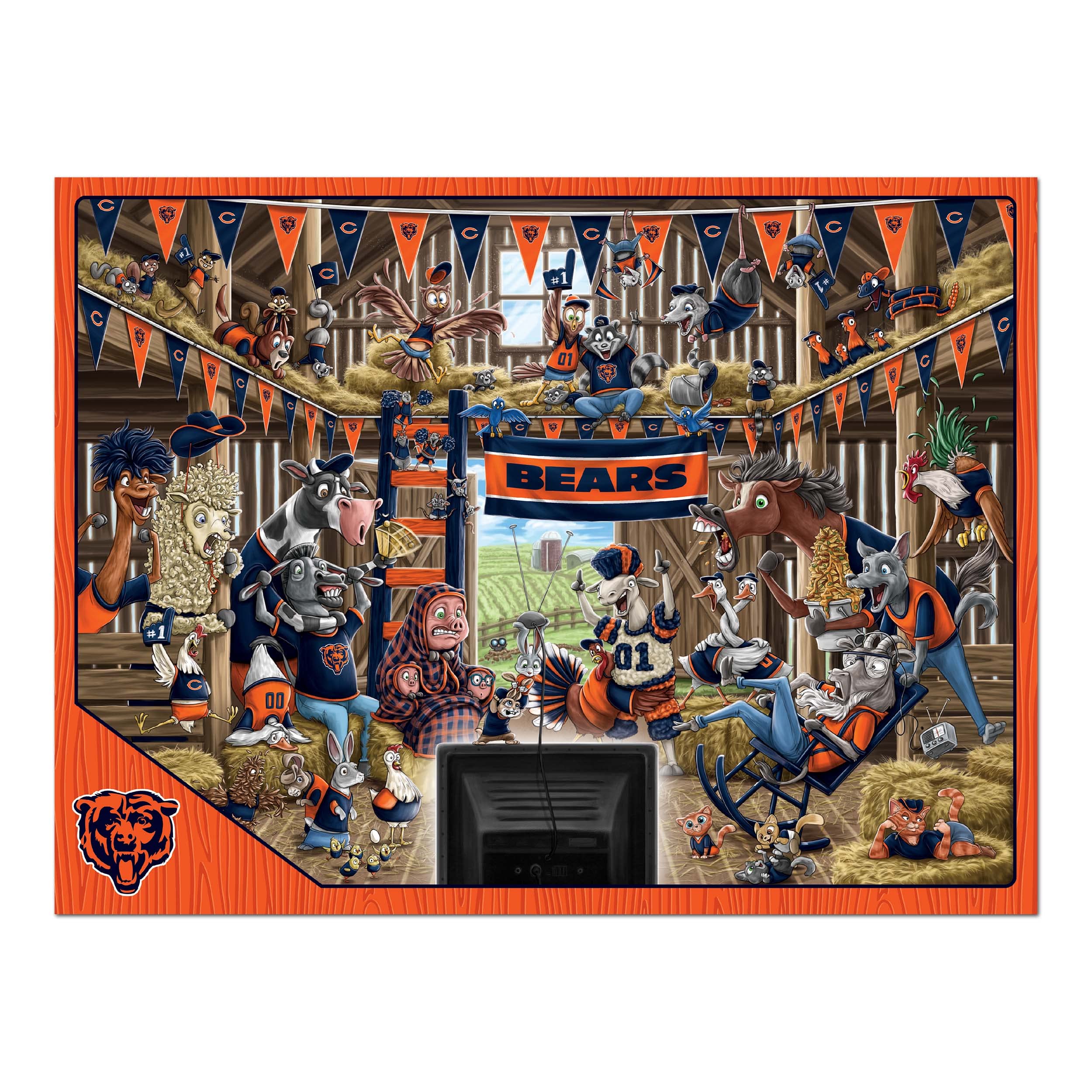 YouTheFan NFL Chicago Bears Barnyard Fans 500pc Puzzle - Sports Collectibles, Sports Memorabilia, Sports Fan Shop, Sports Gifts