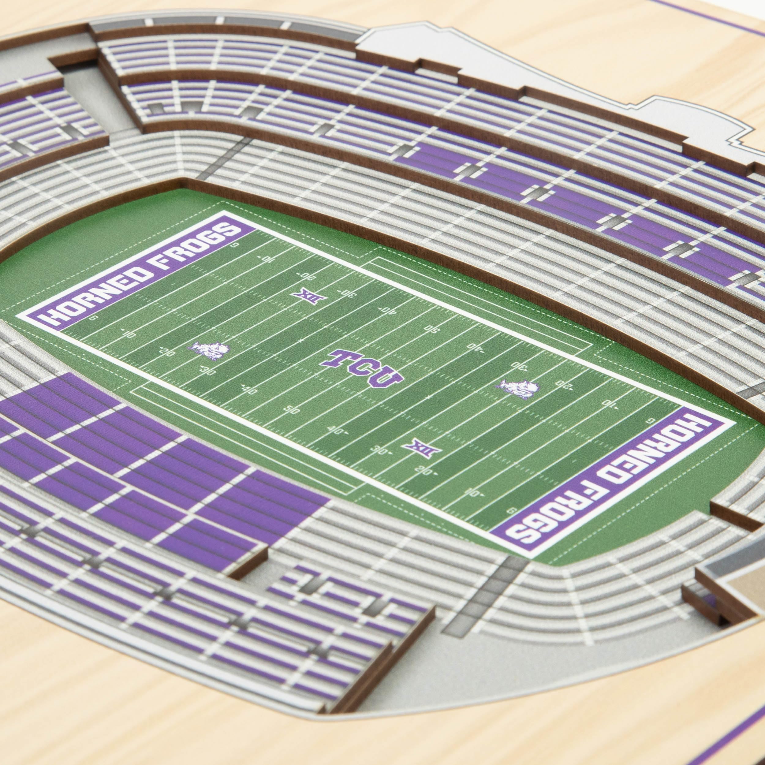 YouTheFan NCAA TCU Horned Frogs 5-Layer StadiumView 3D Wall Art - Amon G. Carter Stadium - Sports Collectibles, Sports Memorabilia, Sports Fan Shop, Sports Gifts