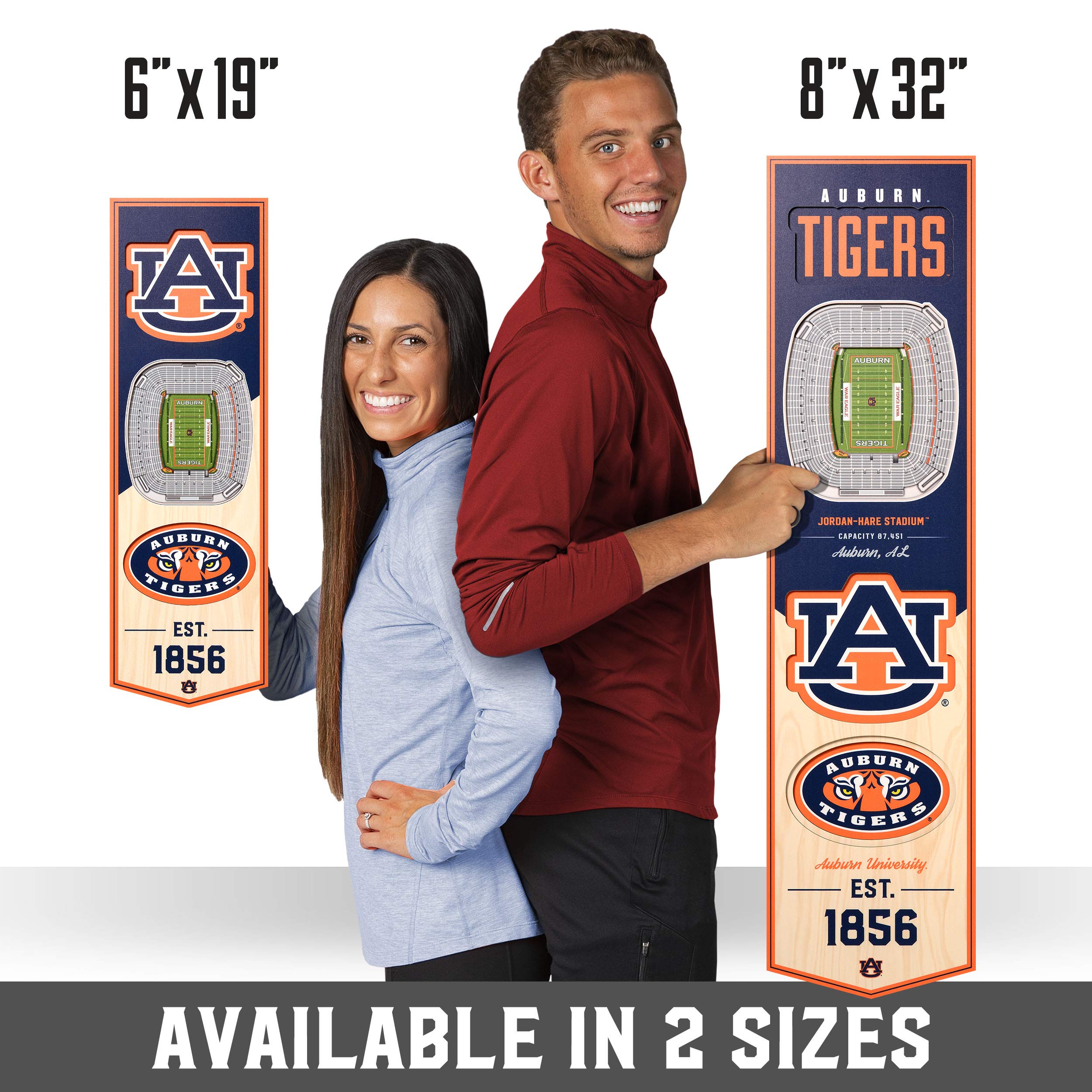 YouTheFan NCAA Auburn Tigers 3D Stadium 8x32 Banner - Hare Stadium - Sports Collectibles, Sports Memorabilia, Sports Fan Shop, Sports Gifts